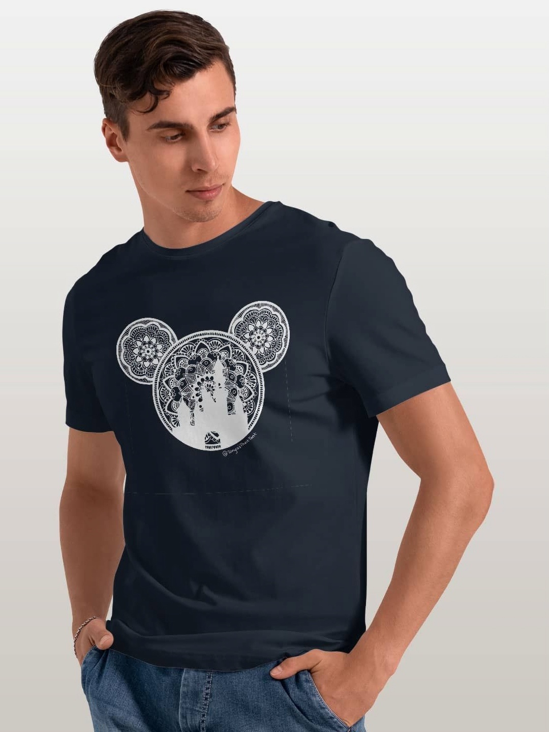 

macmerise Men Printed T-shirt, Blue