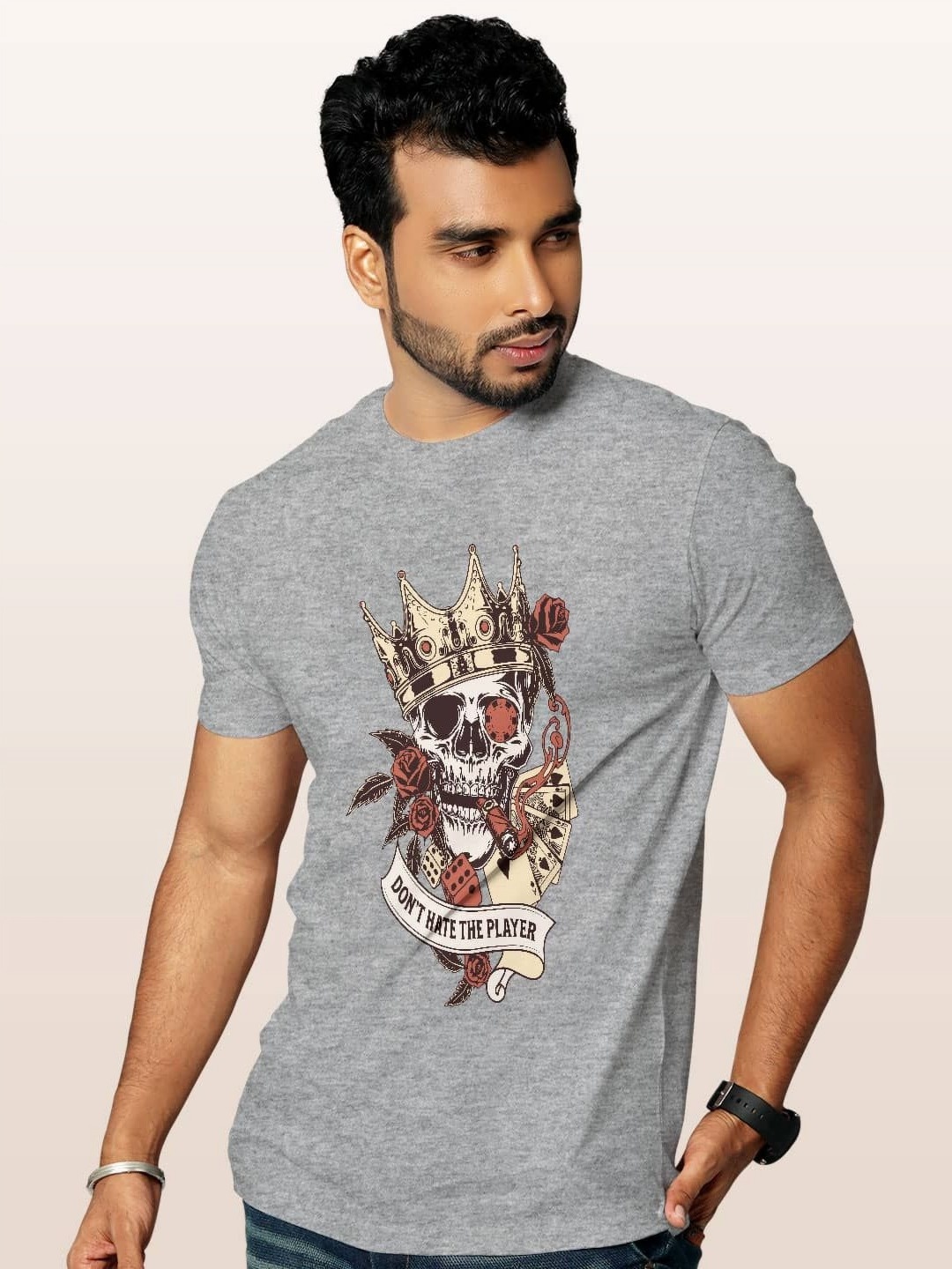

macmerise Men Printed T-shirt, Grey