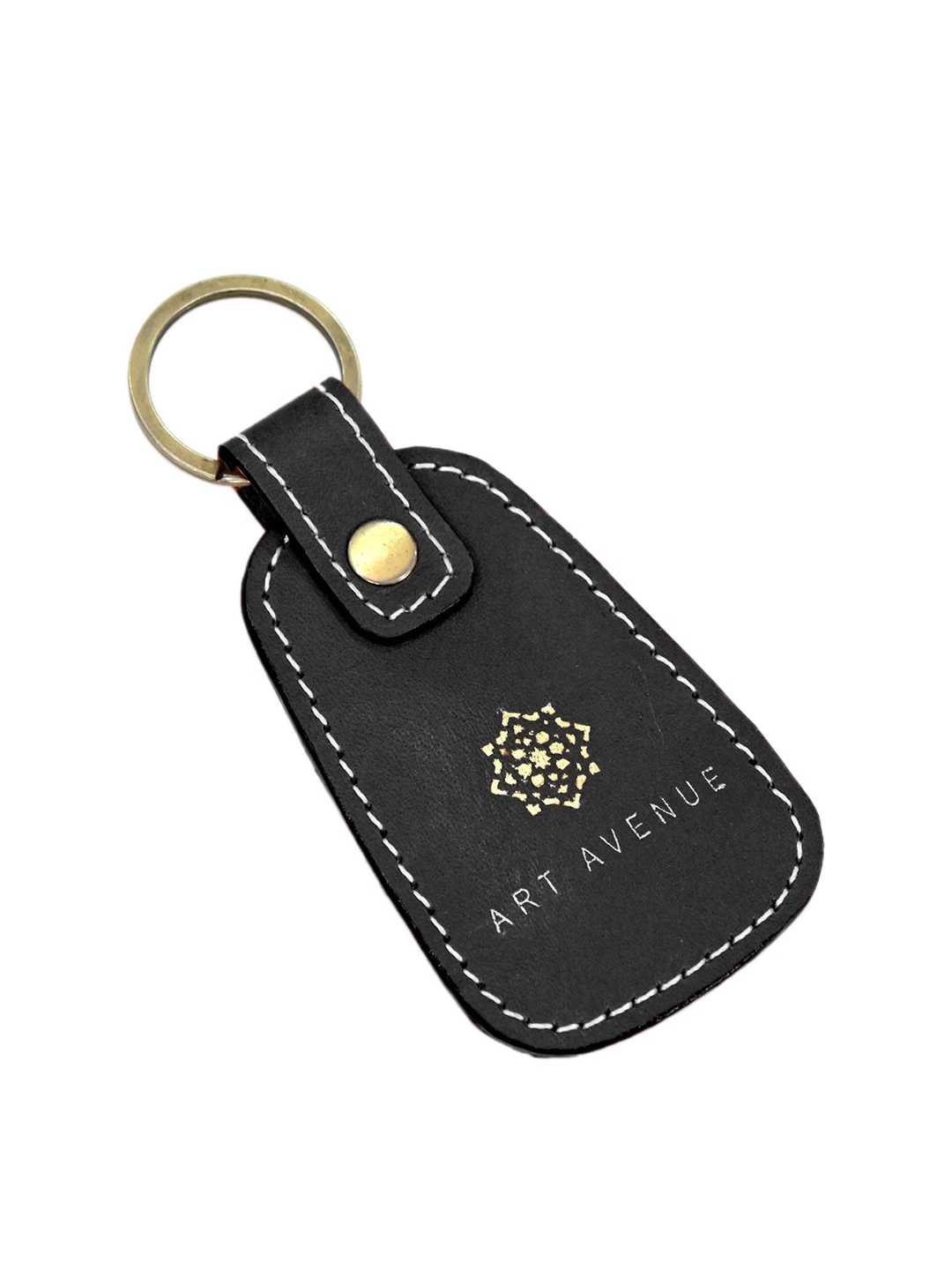 

Art Avenue Printed Stylish Leather Keychain, Black