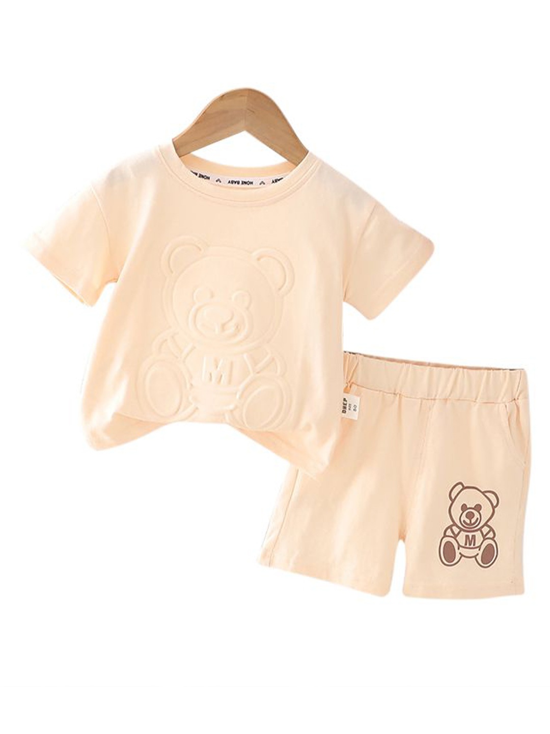 

StyleCast x Revolte Infant Boys Printed Pure Cotton T-shirt With Shorts, Beige