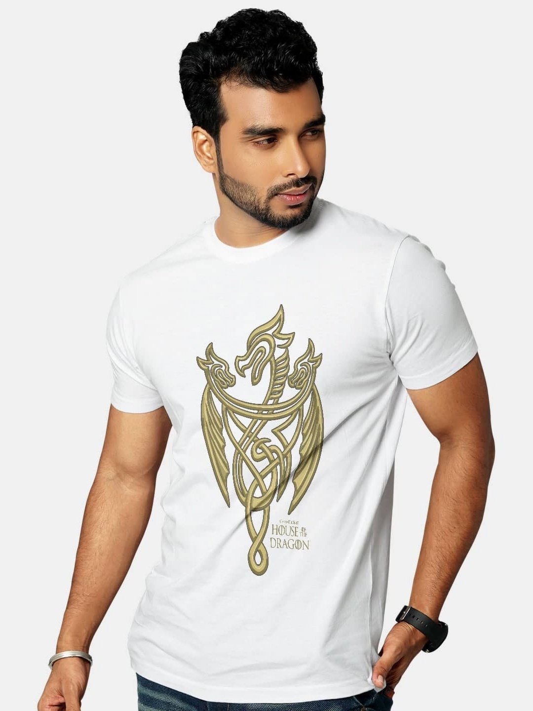 

macmerise Men Printed T-shirt, White