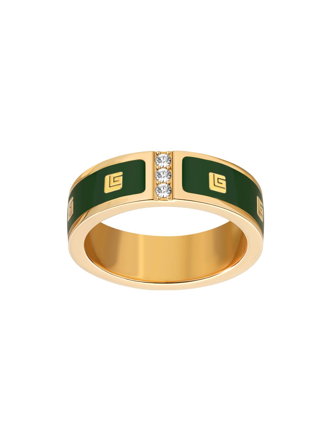 

Guy Laroche Grace Gold-Plated Stainless Steel Stones Studded Finger Ring