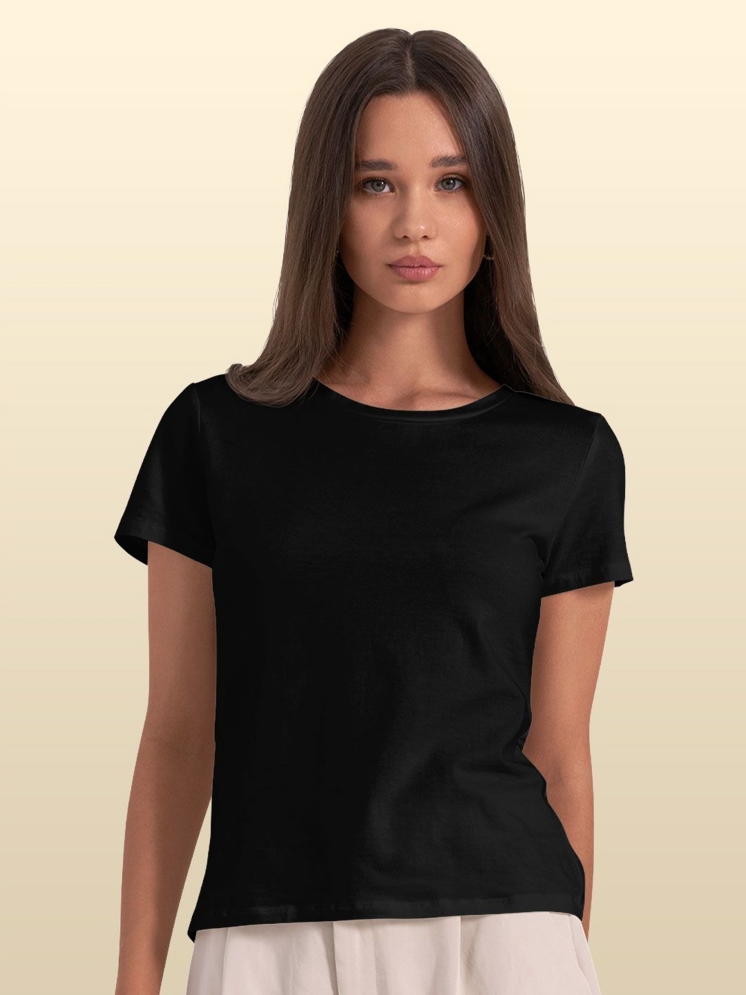 

macmerise Women Drop-Shoulder Sleeves Pockets T-shirt, Black