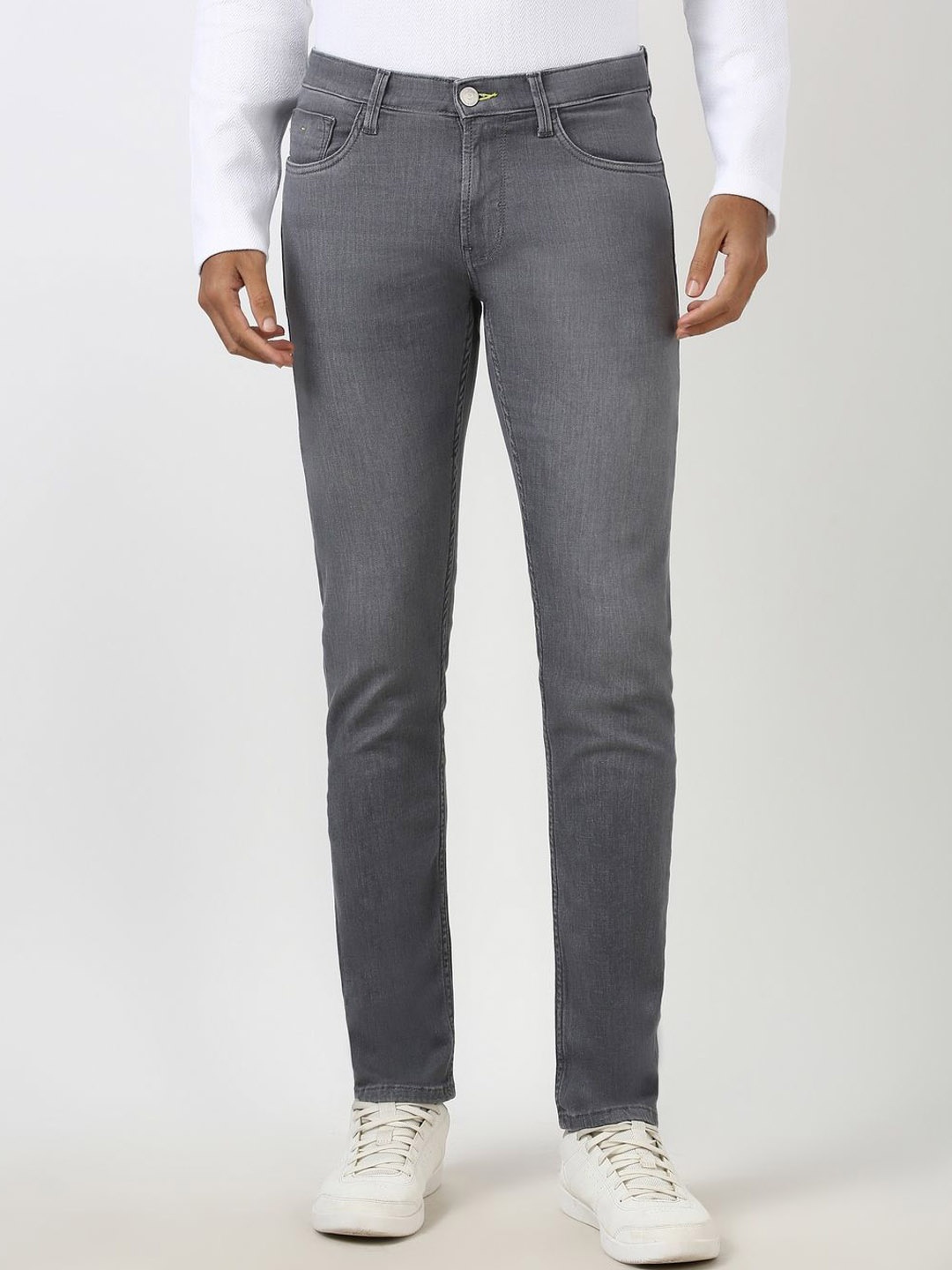 

Peter England Casuals Men Mid-Rise Tapered Fit Jeans, Grey