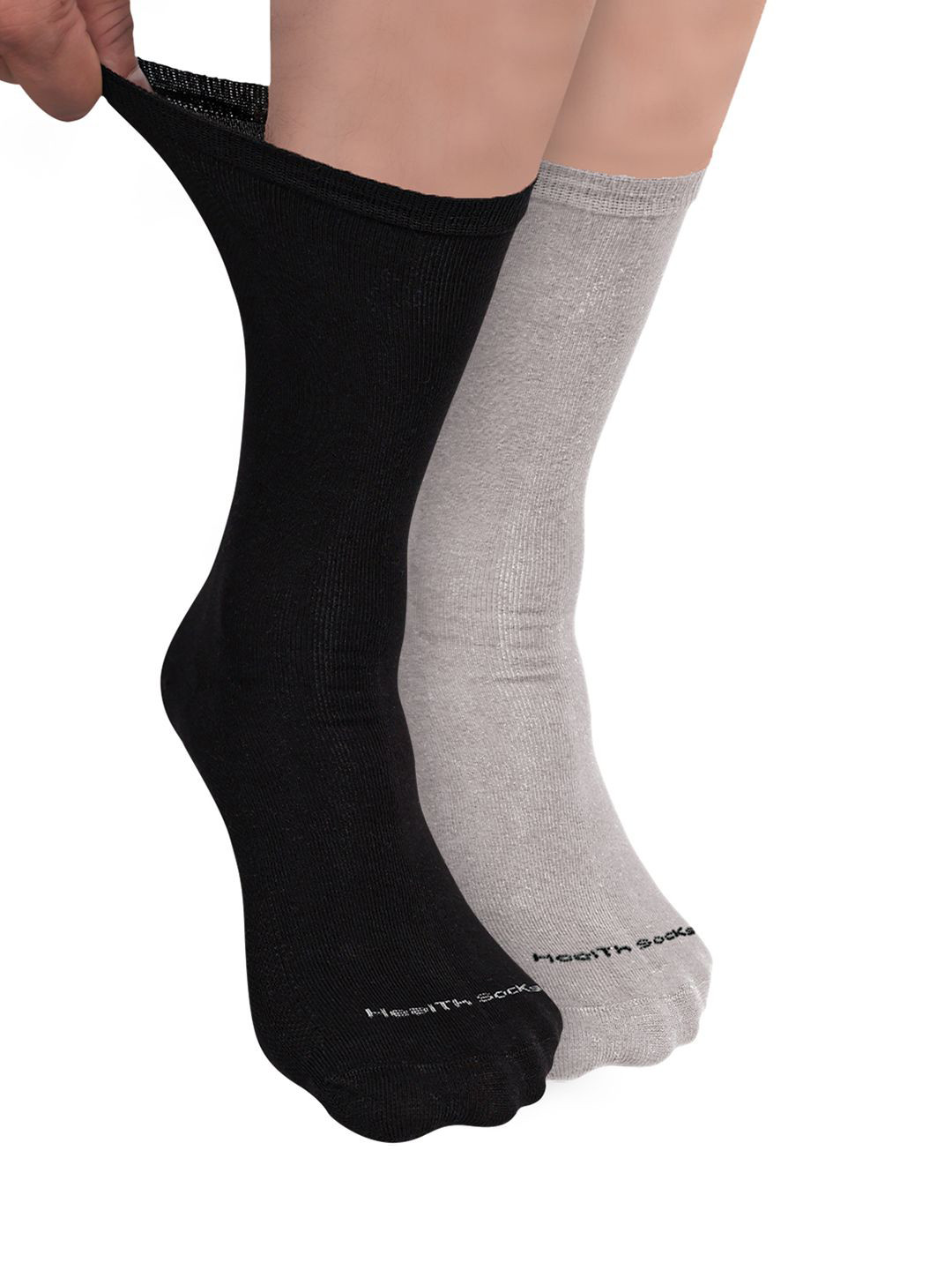 

FOOTPRINT Men 2 Pairs Seamless Organic Cotton Crew-Length Bamboo Socks, Black