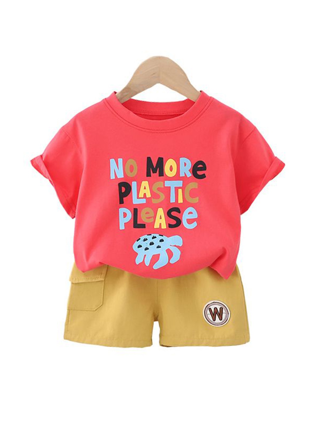

StyleCast x Revolte Infant Boys Printed Pure Cotton T-shirt With Shorts, Pink