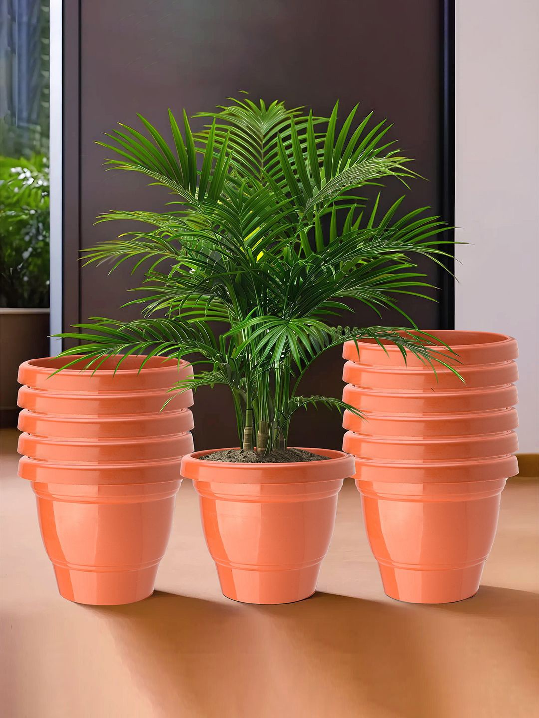 

Kuber Industries Orange-Coloured 12 Pieces 2-Layer Planters