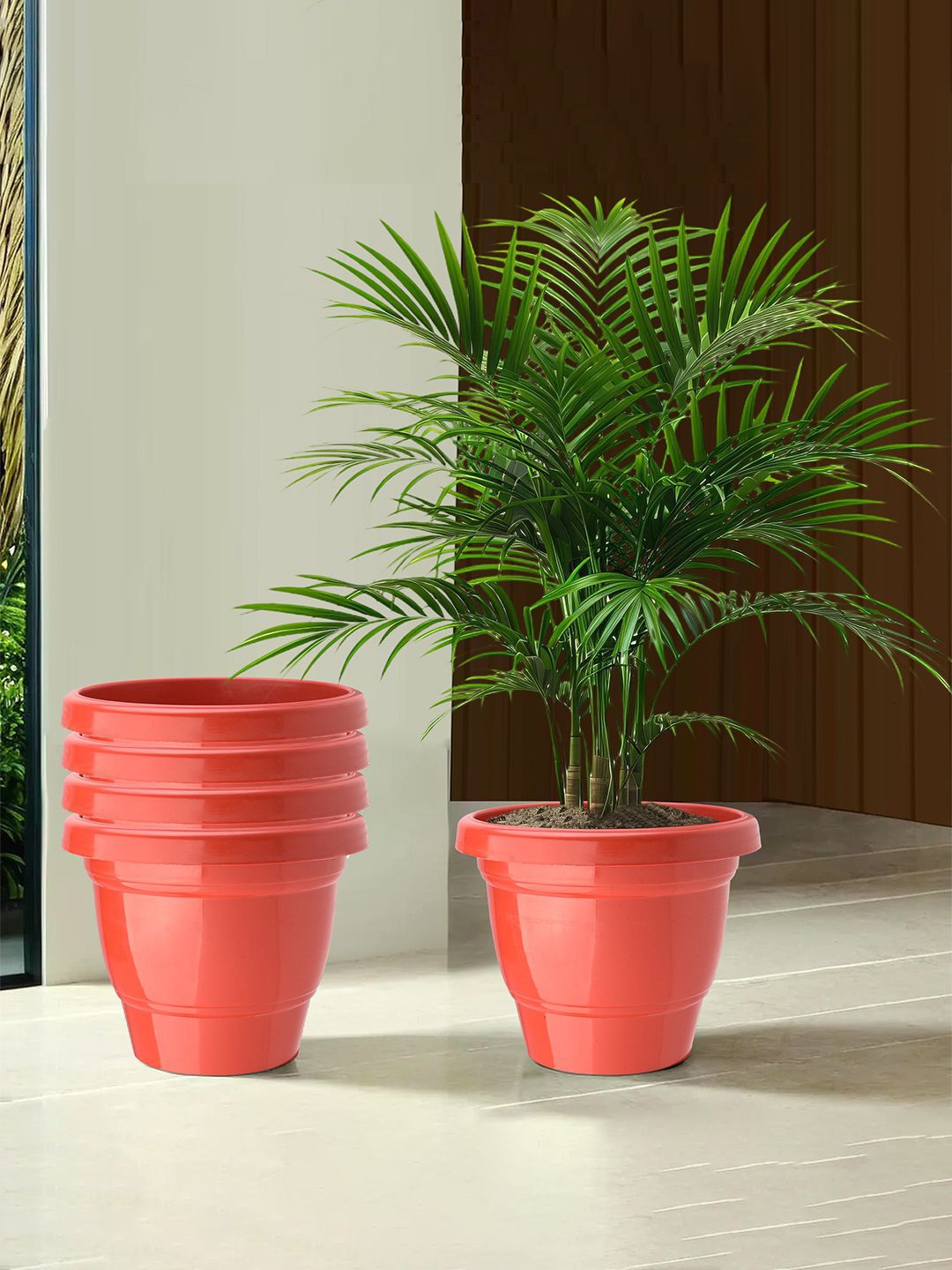 

Kuber Industries Red 5 Pieces Planters