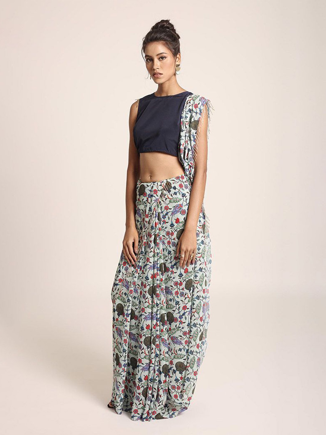 

PS PRET BY PAYAL SINGHAL Floral Printed Ready to Wear Lehenga Choli, Blue