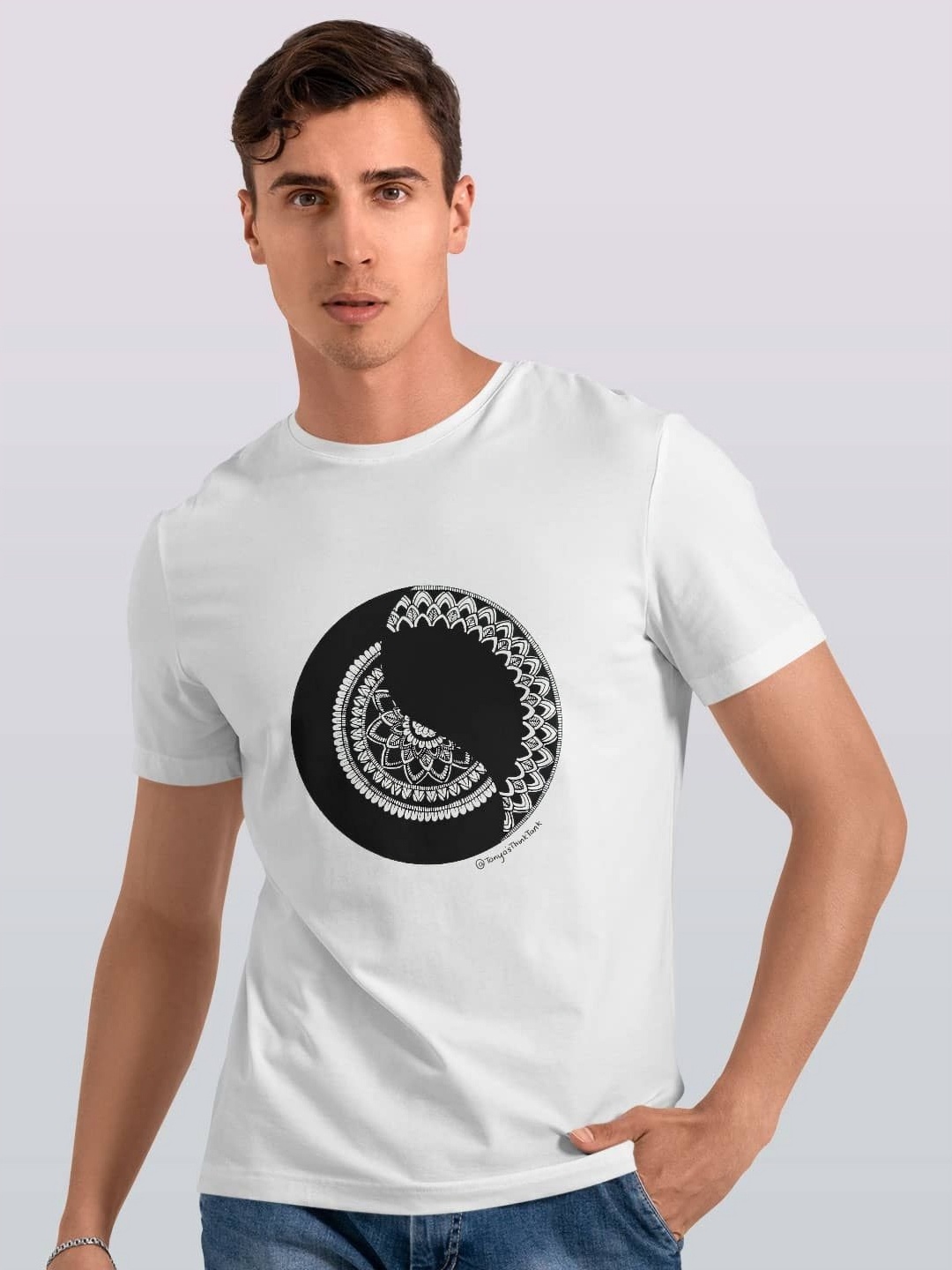 

macmerise Men Printed Cut Outs T-shirt, White
