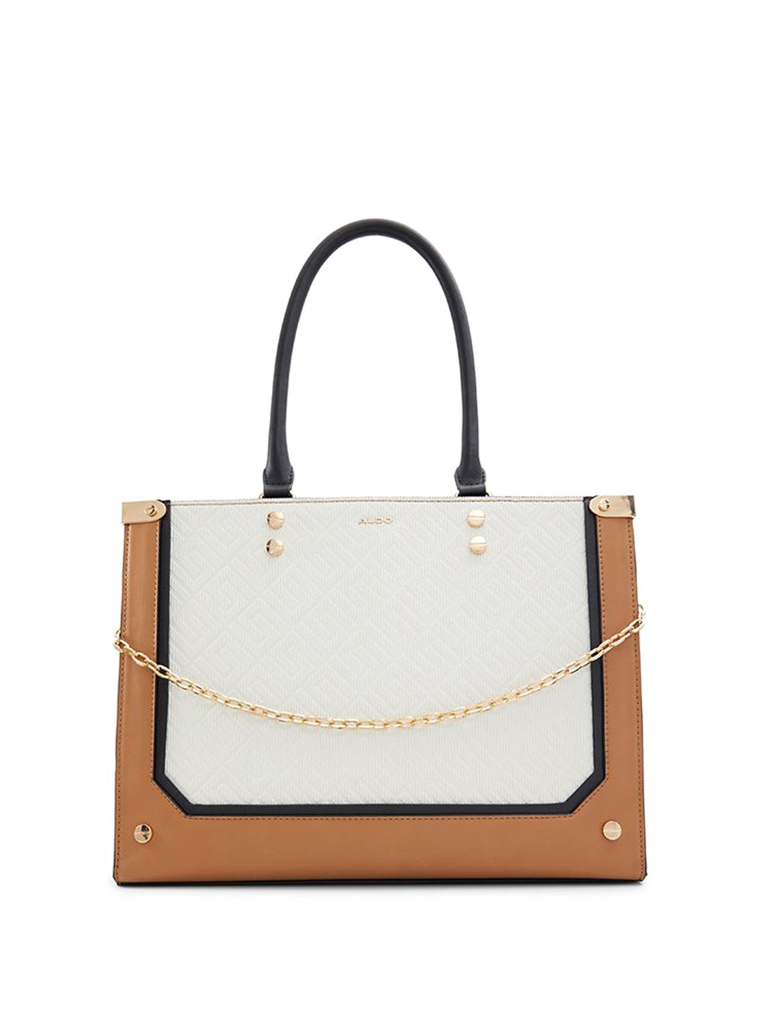 

ALDO Textured Structured Handheld Bag with Quilted, Beige