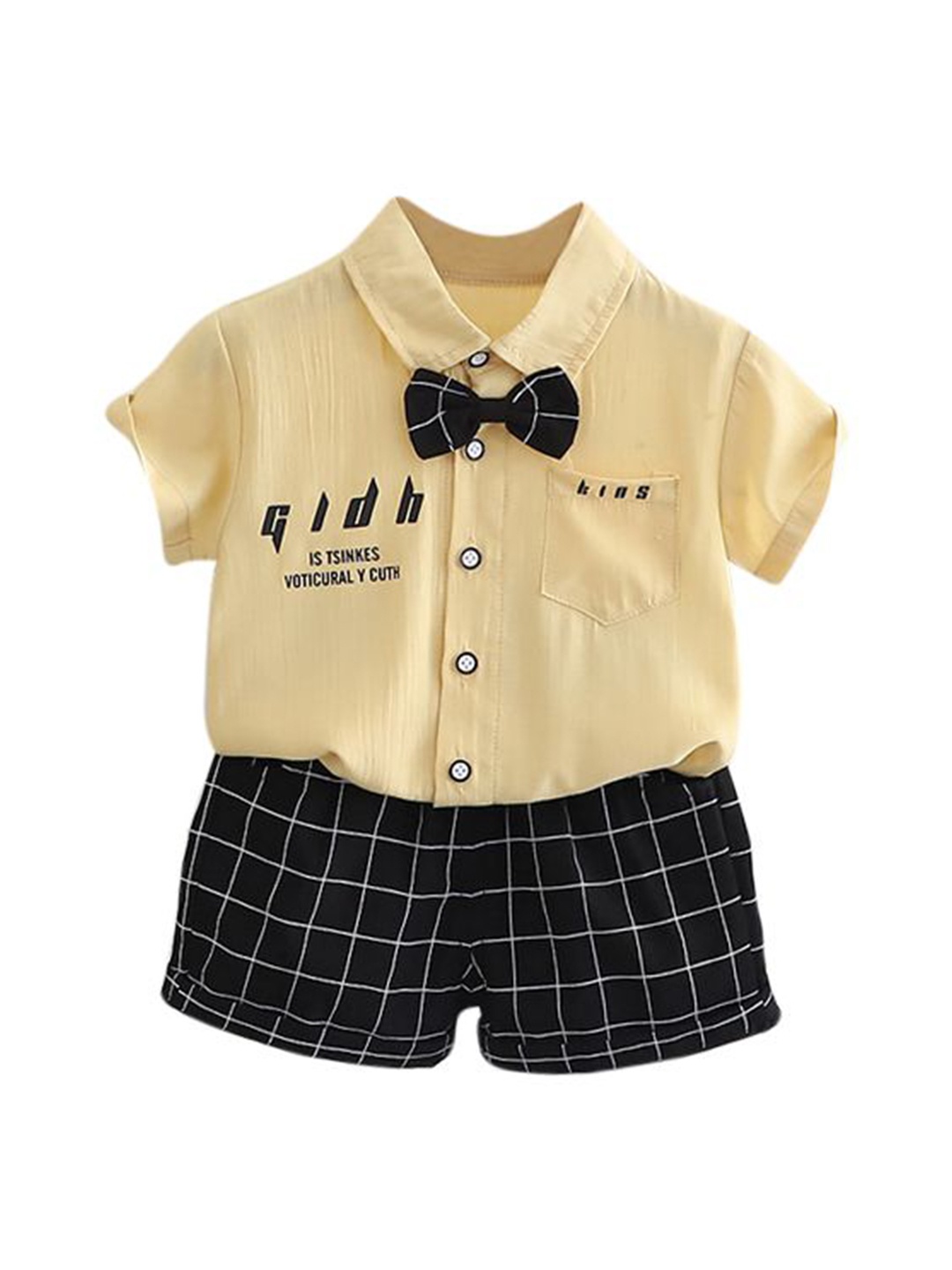 

StyleCast x Revolte Boys Printed Pure Cotton Shirt with Shorts, Khaki