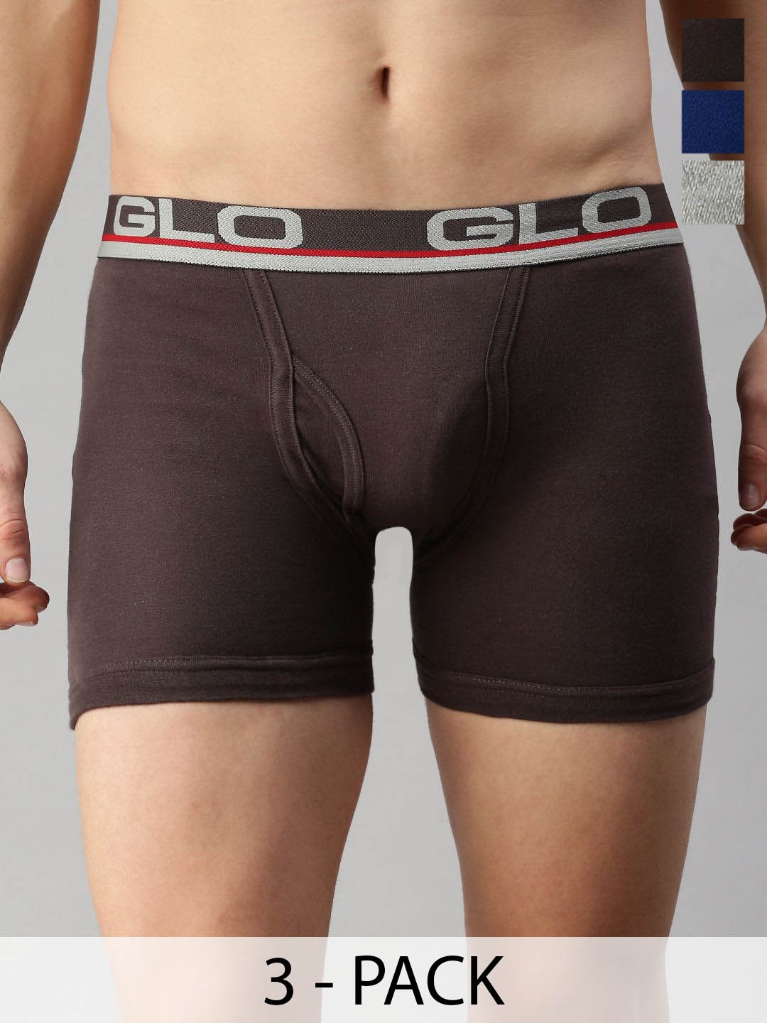 

Lux Cozi Men Pack Of 3 Assorted Pure Cotton Trunks COZI_GLO_INTLCK_AST3_3PC