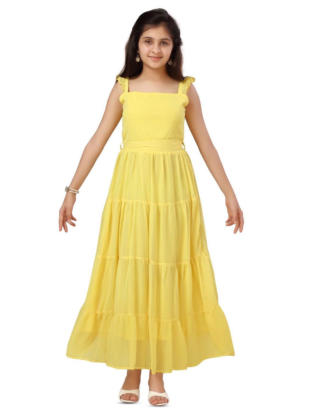 

BAESD Girls Georgette Maxi Dress, Yellow