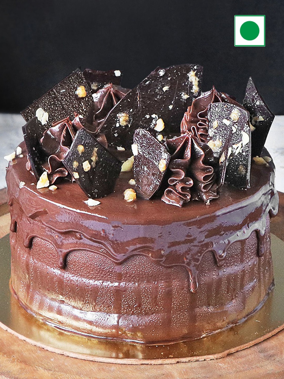 

IGP Chocolate Flavour Eggless Round Cake - 500 gm, Brown