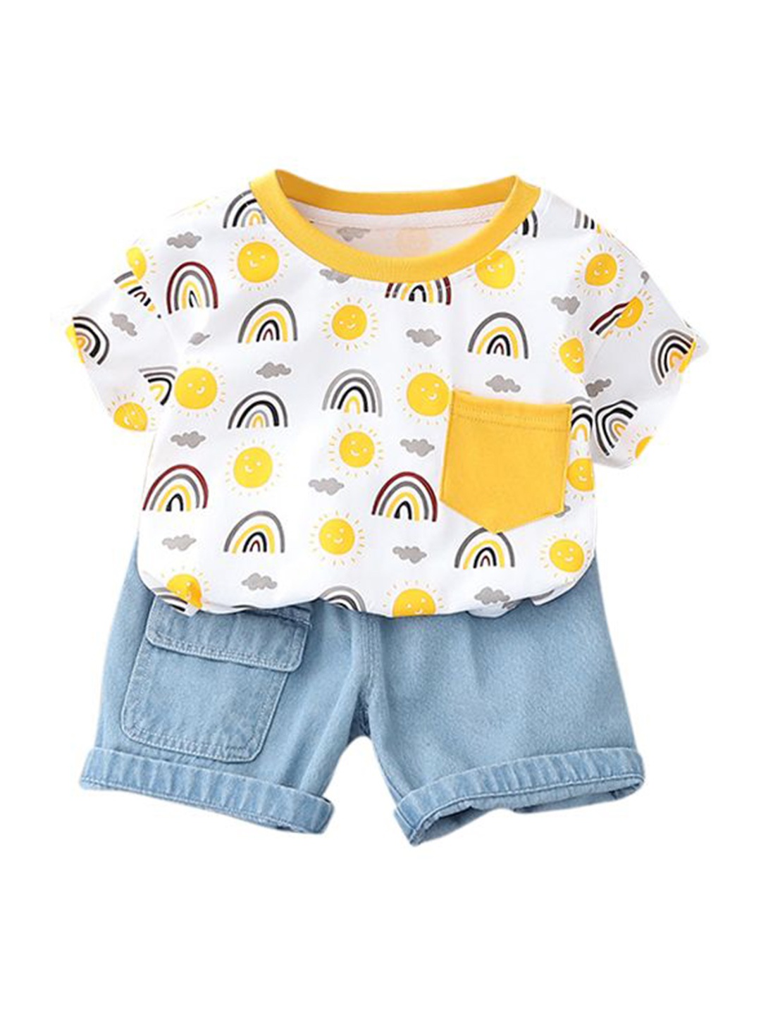 

StyleCast x Revolte Boys Printed Pure Cotton T-shirt with Shorts, White
