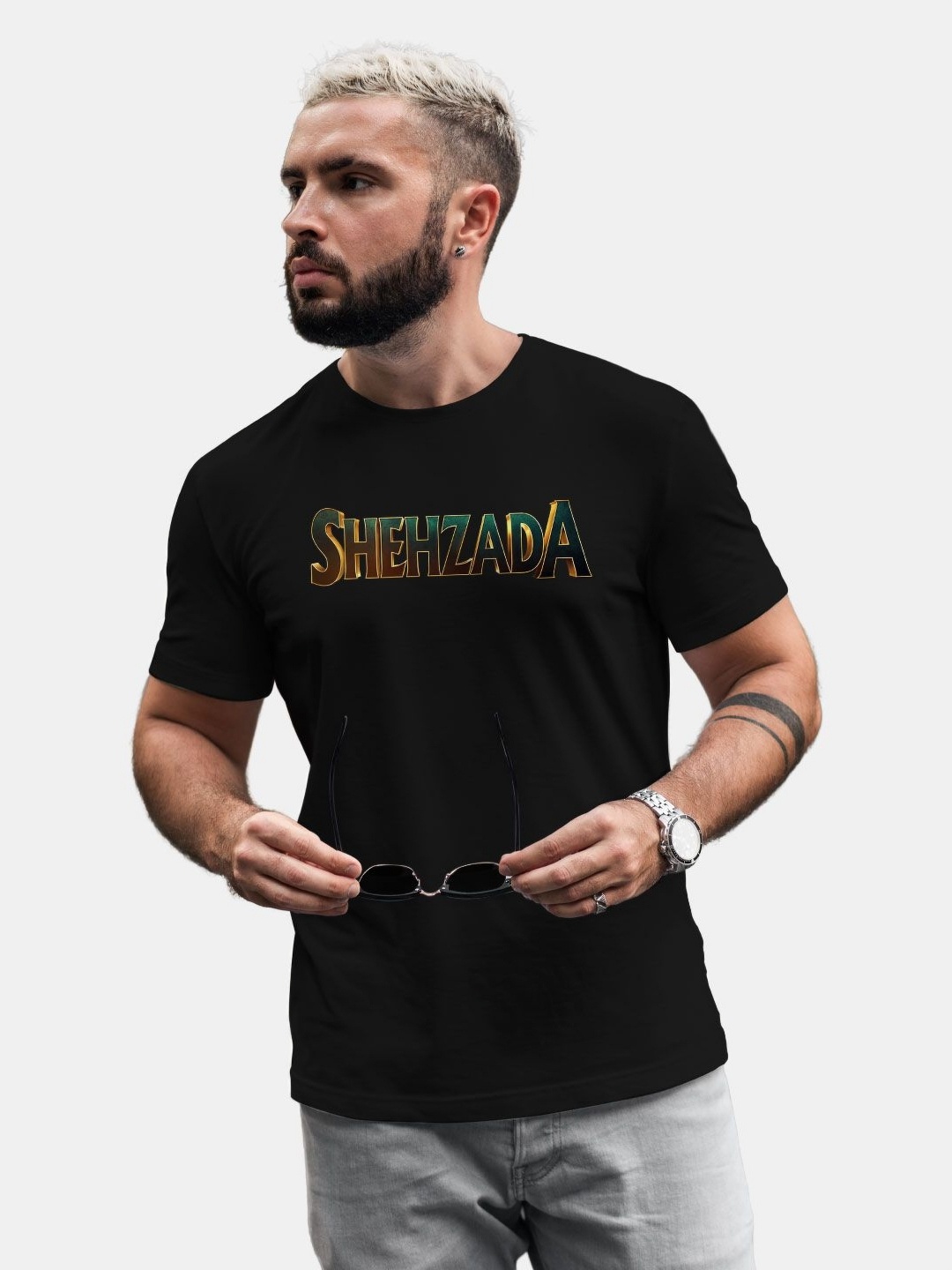 

macmerise Men Typography Printed T-shirt, Black