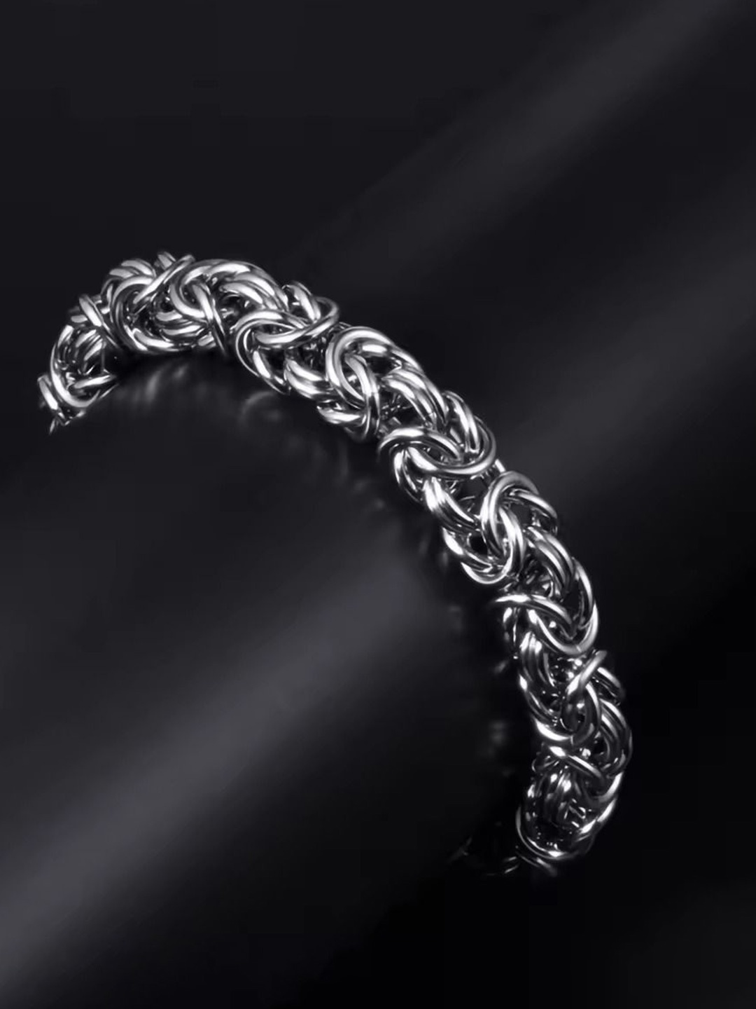 

MEENAZ Men Silver Plated Stainless Steel Link Bracelet