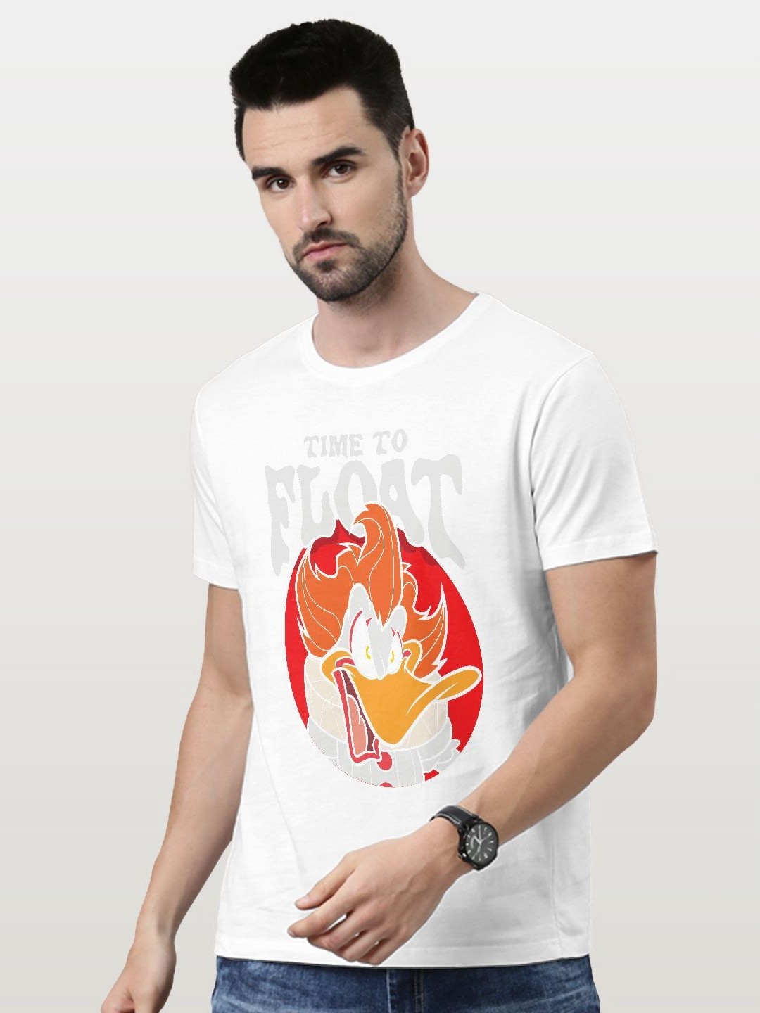 

macmerise Men Printed Raw Edge T-shirt, White