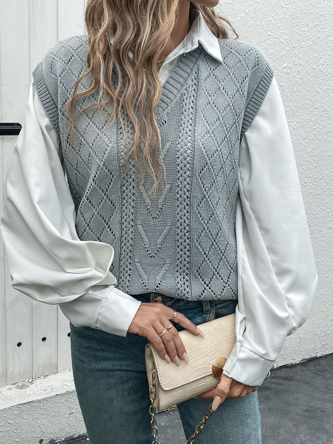 

StyleCast Women Sweater Vest, Grey