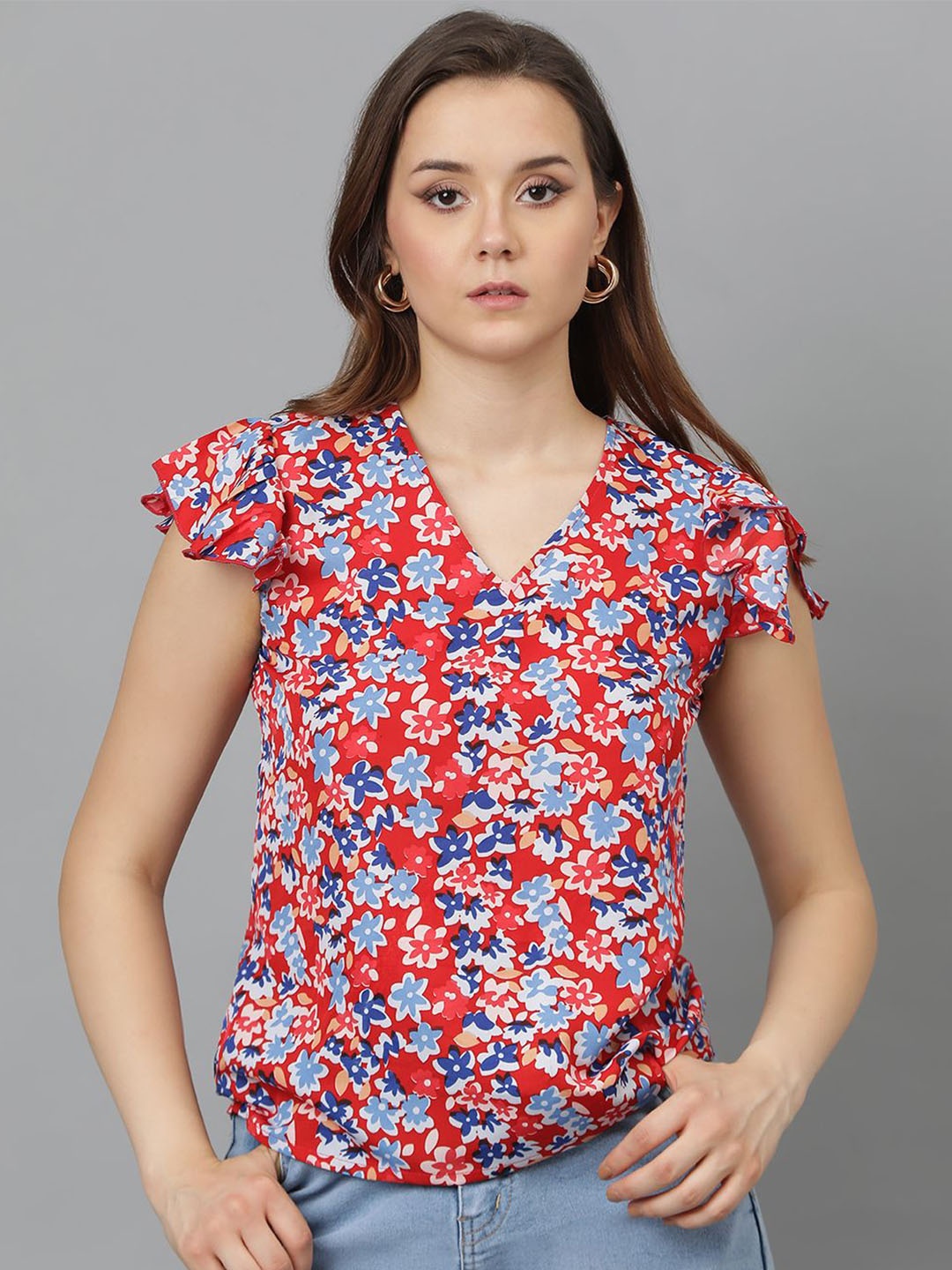 

Kotty Floral Print Crepe Top, Multi