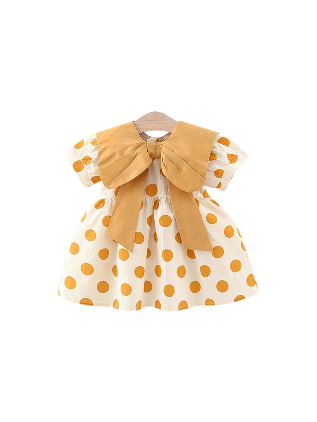 

StyleCast x Revolte Girls Polka Dot Printed Cape Sleeve Fit & Flare Dress, Yellow