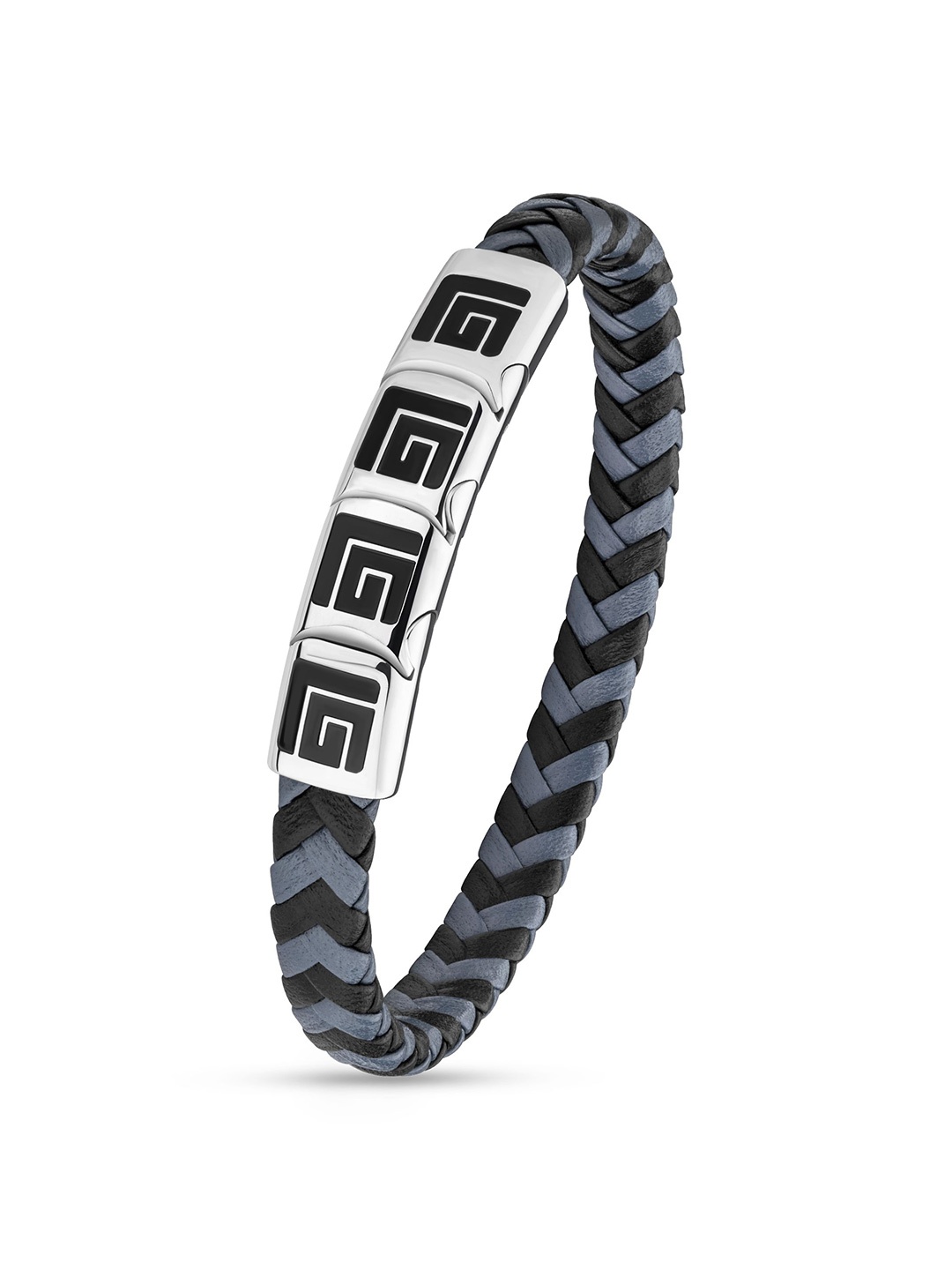 

Guy Laroche Adam Men Leather & Stainless Steel Wraparound Bracelet, Black