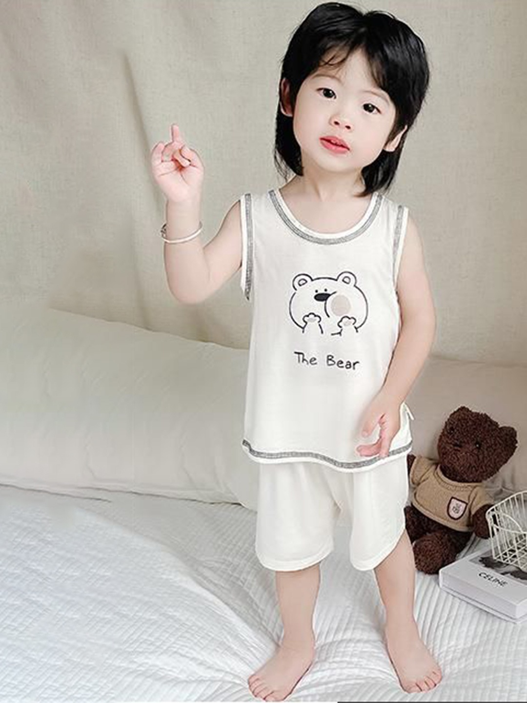 

StyleCast x Revolte Girls Sleeveless Printed T-shirt With Shorts, Beige