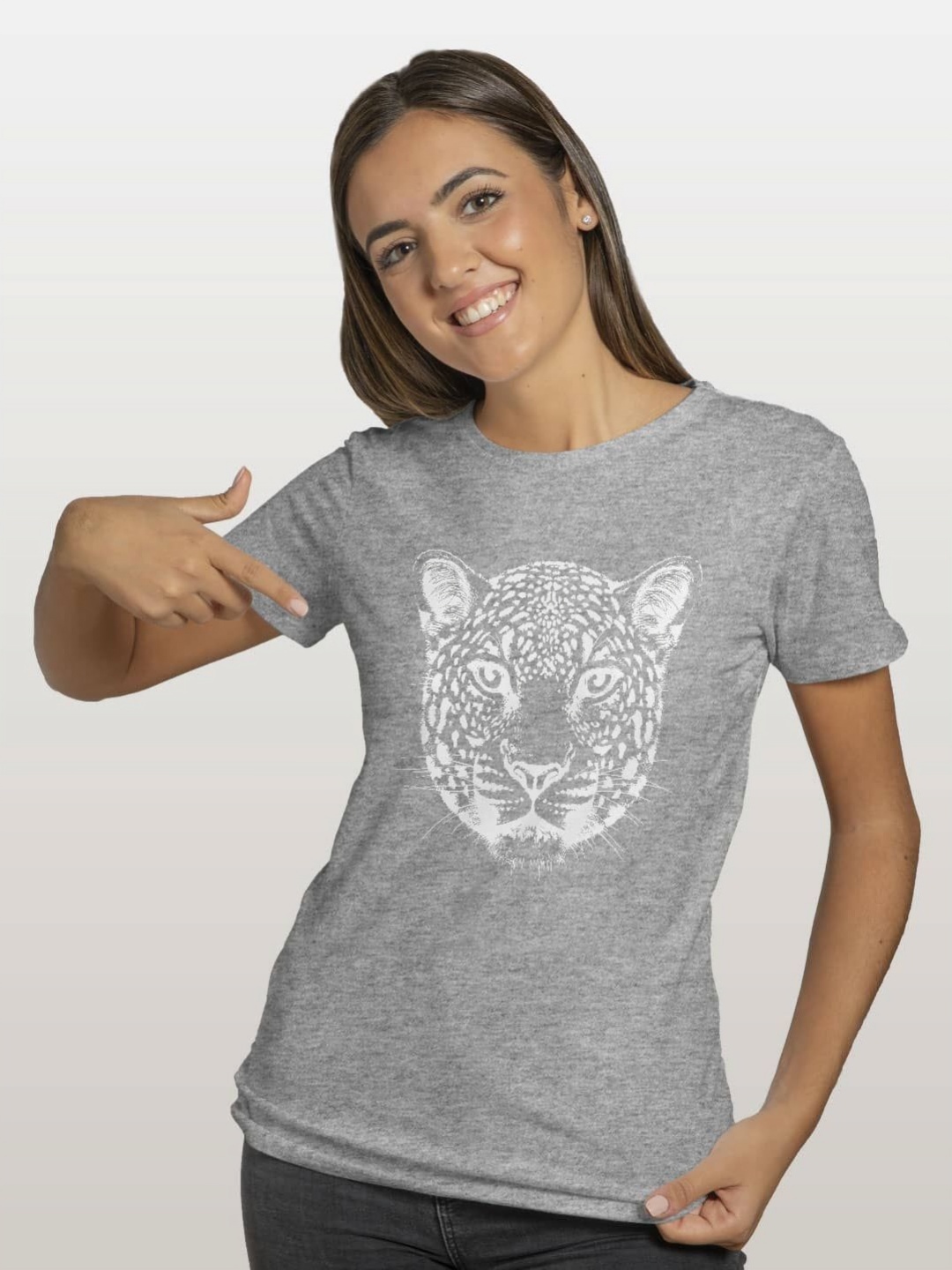 

macmerise Women Typography Printed Raw Edge T-shirt, Grey