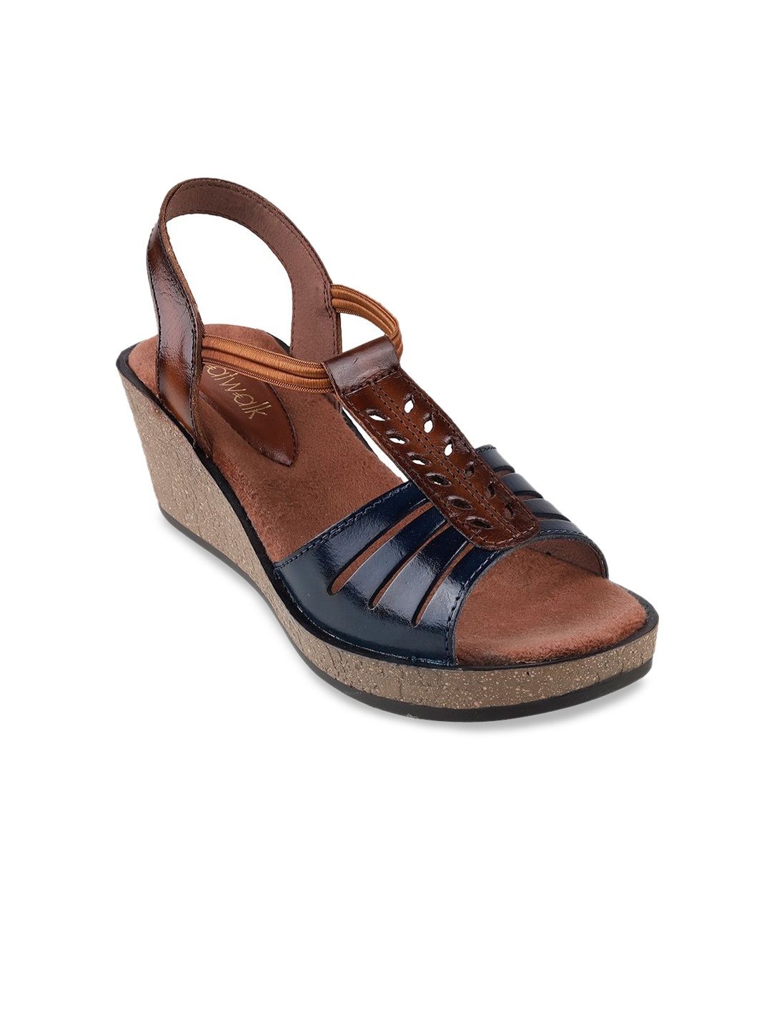 

Catwalk Ankle Loop Leather Wedge Sandals, Brown