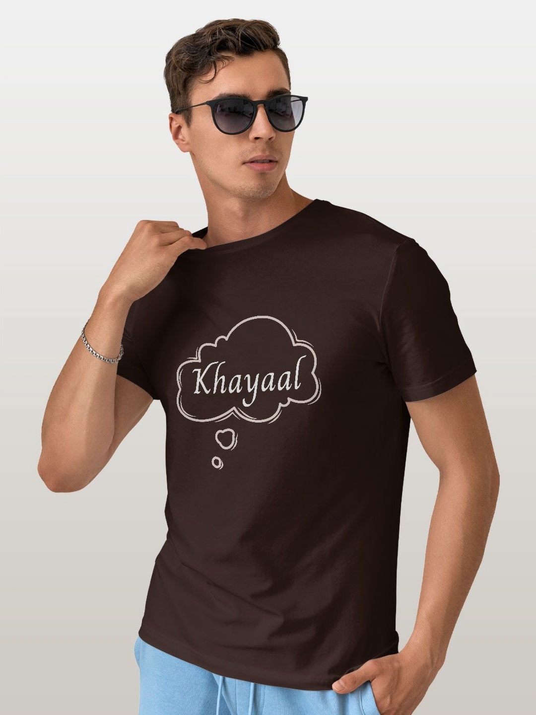 

macmerise Men Typography Printed T-shirt, Brown