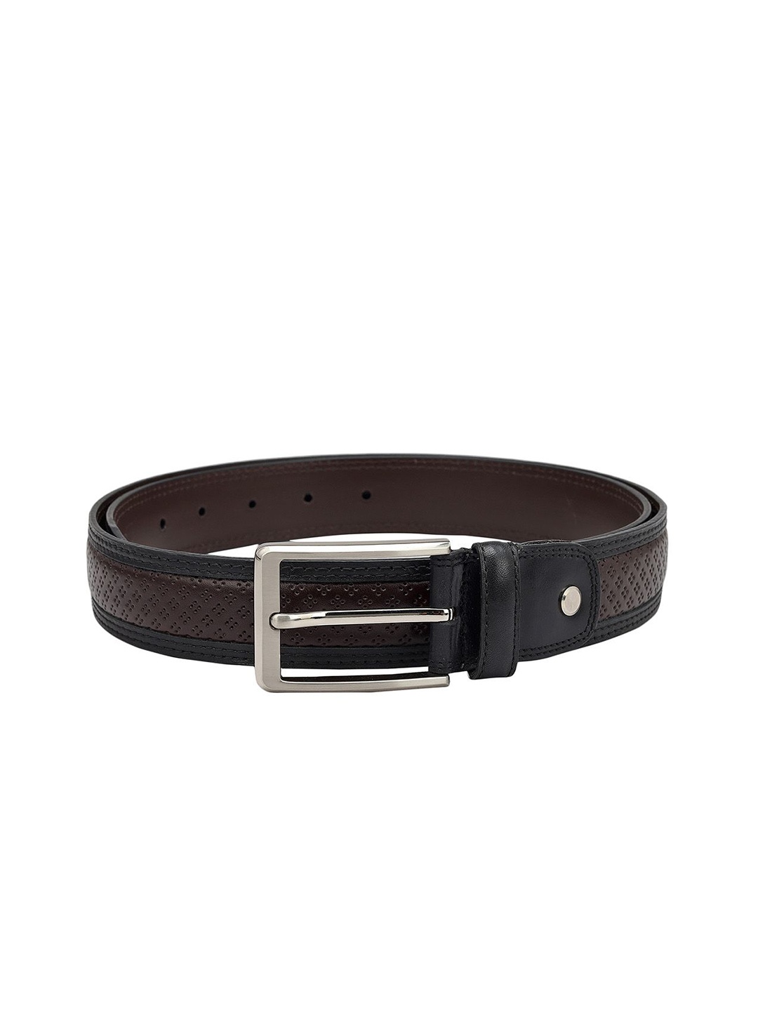 

Da Milano Men Textured Tang Closure Casual Belt, Brown