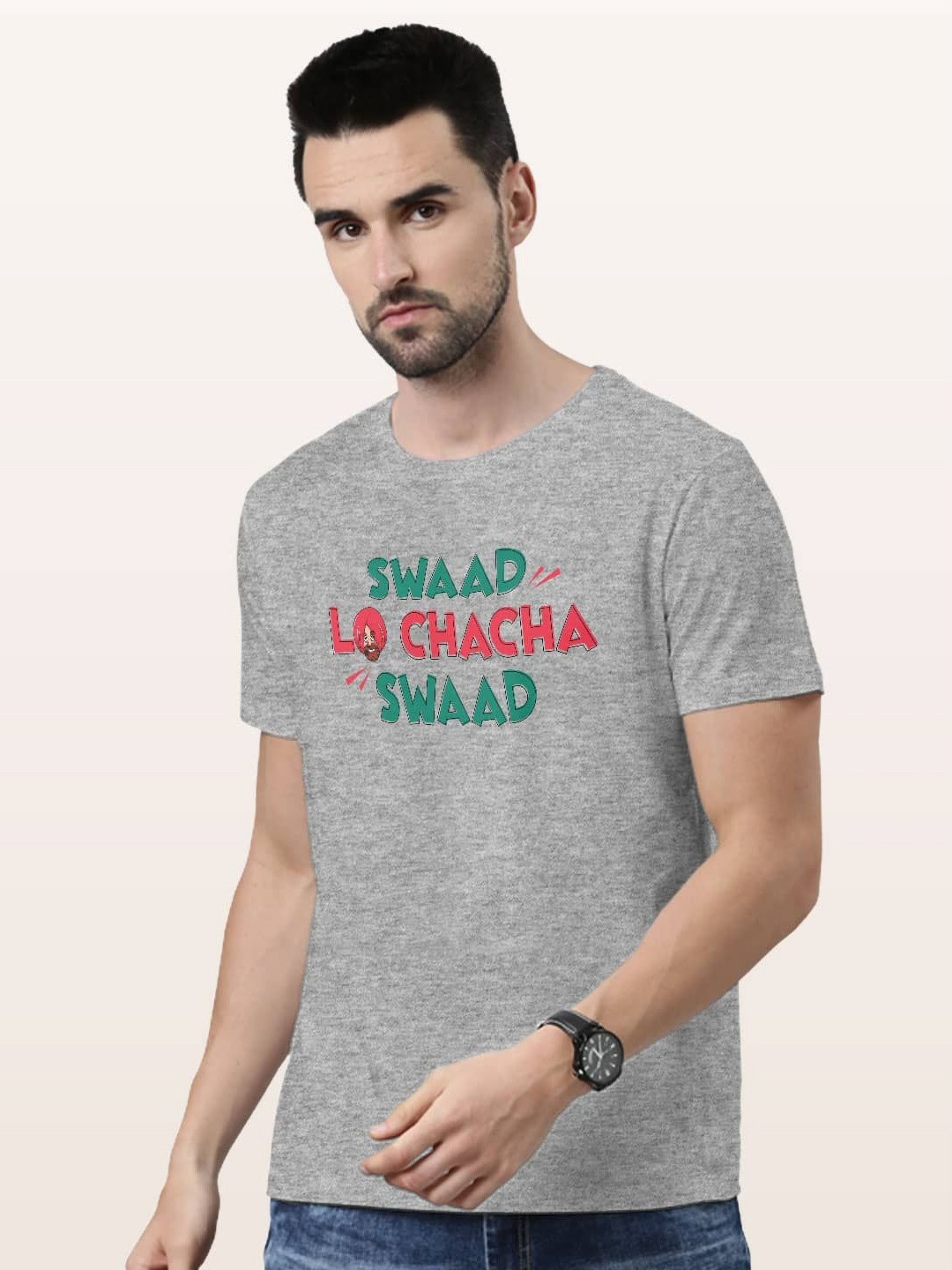 

macmerise Men Typography Printed T-shirt, Grey