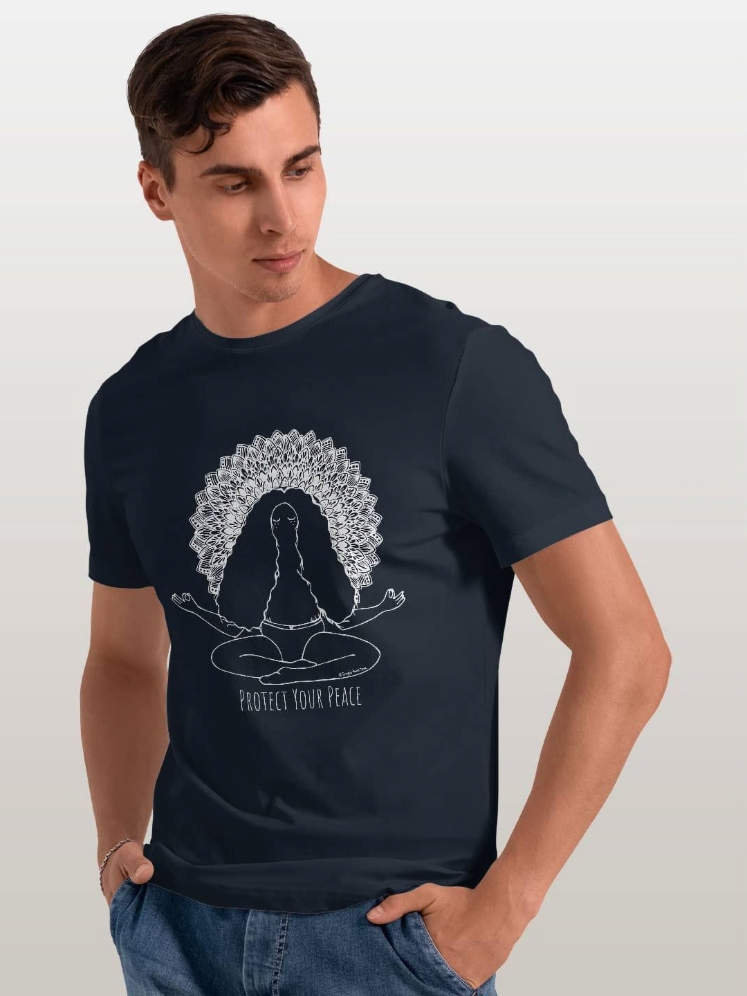 

macmerise Men Printed Pockets T-shirt, Blue