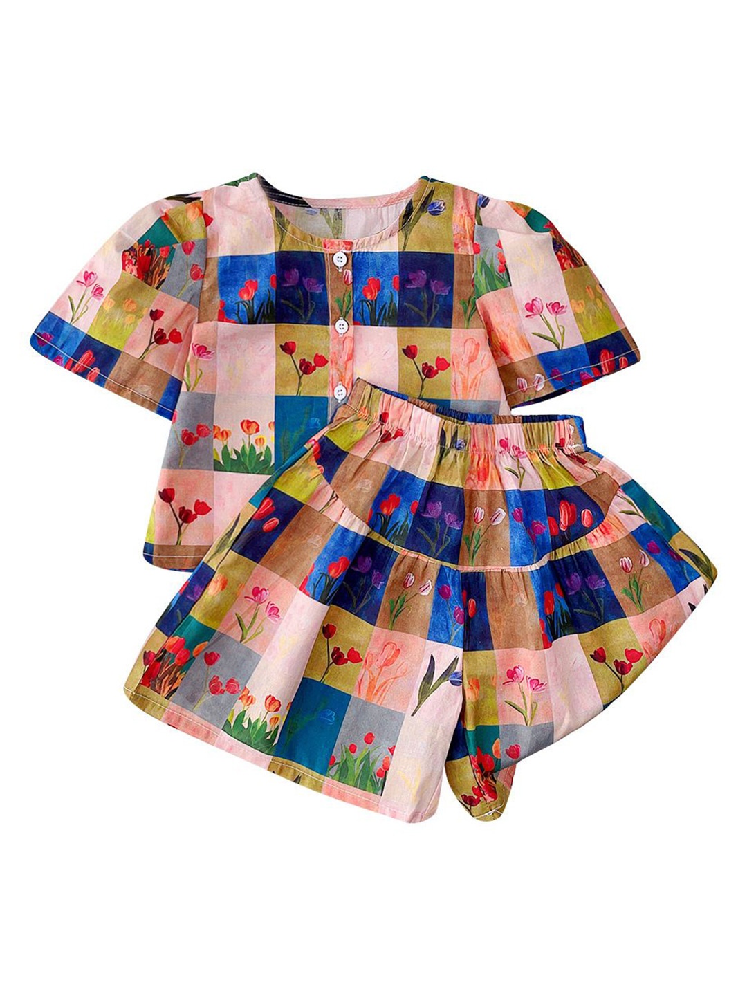 

StyleCast x Revolte Girls Printed Top With Short, Blue