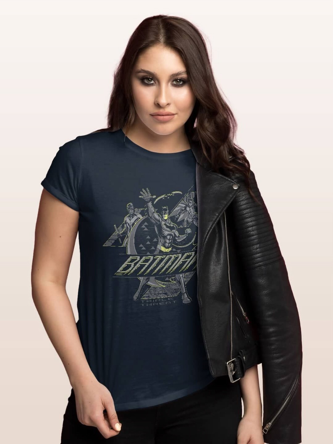 

macmerise Women Printed T-shirt, Navy blue
