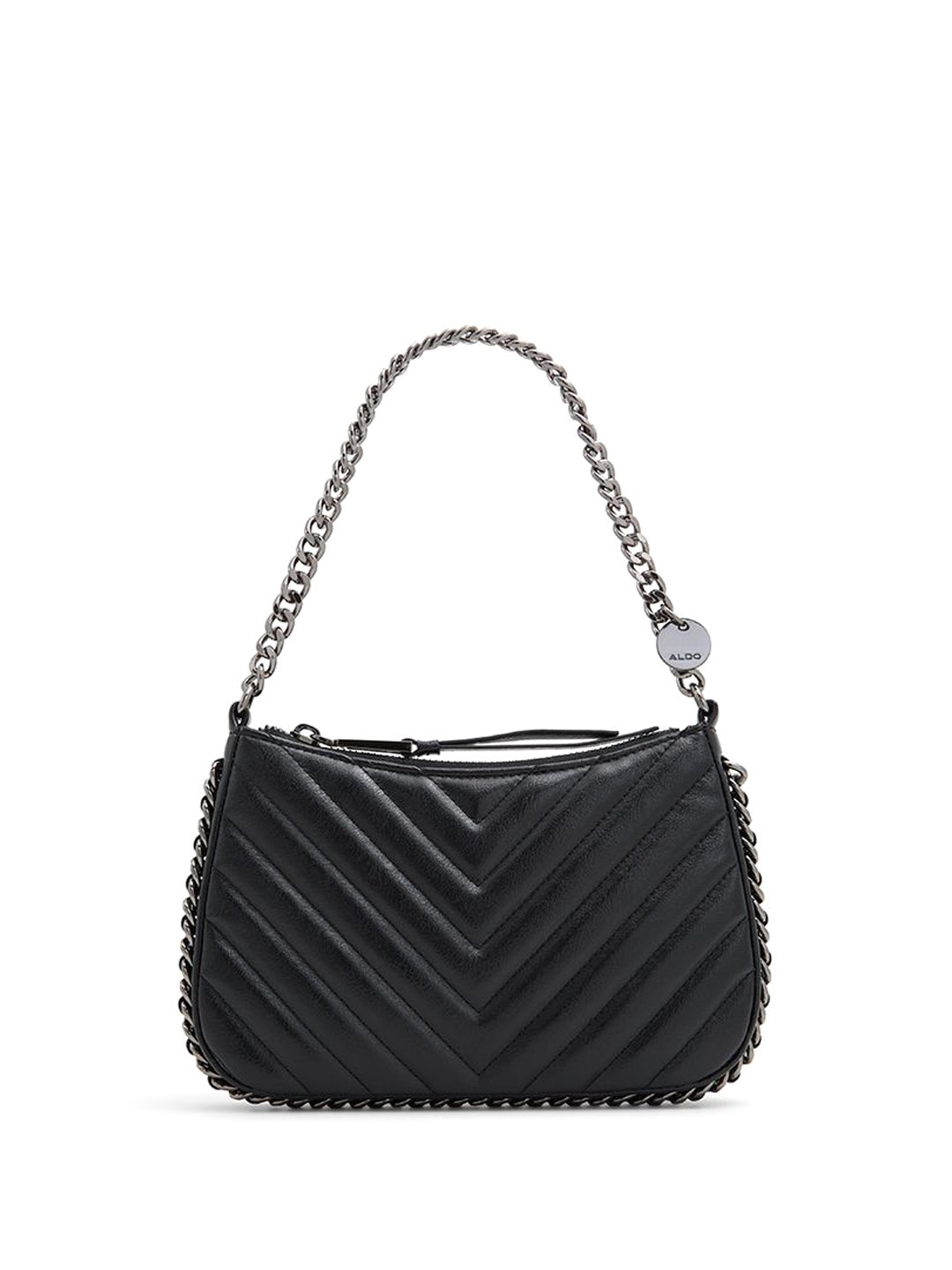 

ALDO Geometric Textured Bucket Shoulder Bag with Quilted, Black