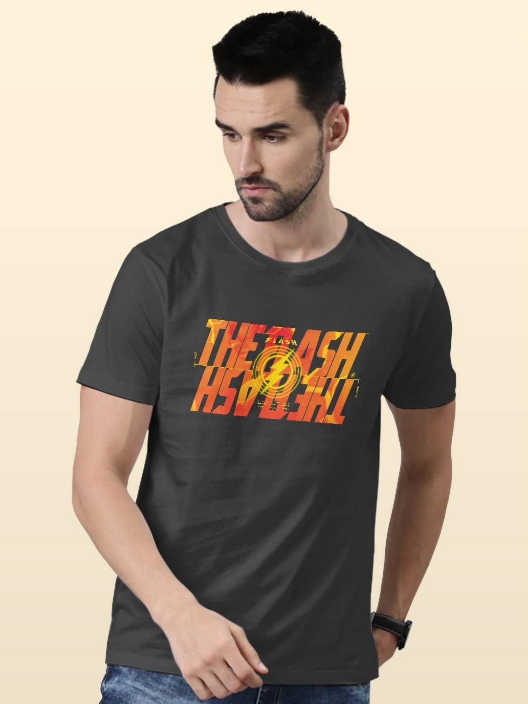 

macmerise Men Printed Pockets T-shirt, Grey