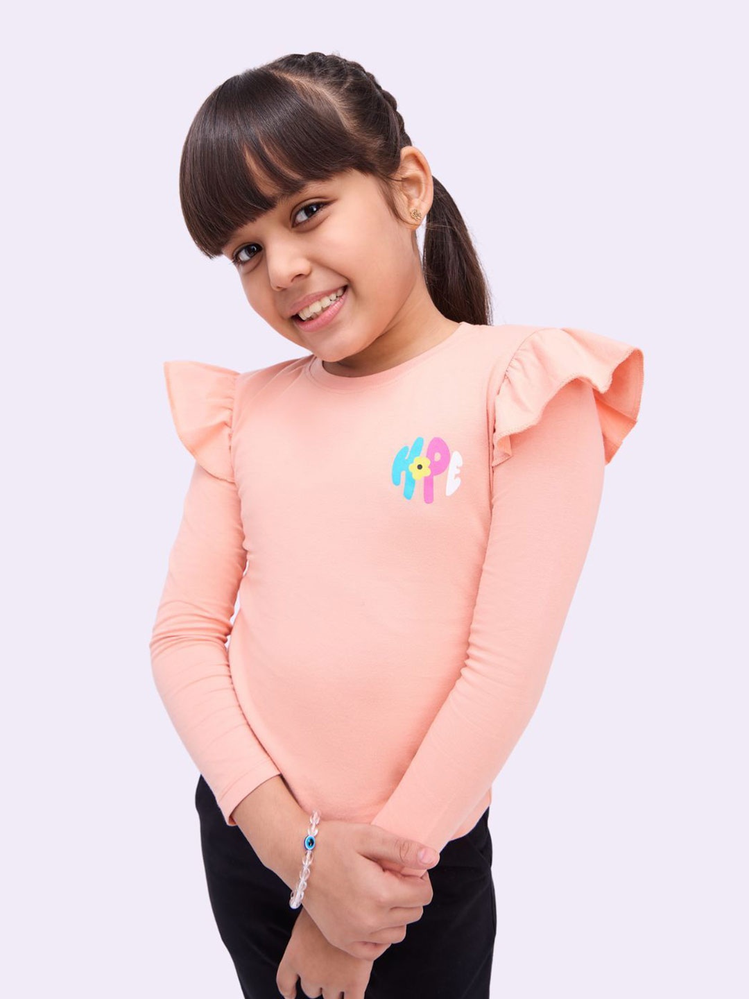 

Bombay High Ruffles Cotton Top, Peach