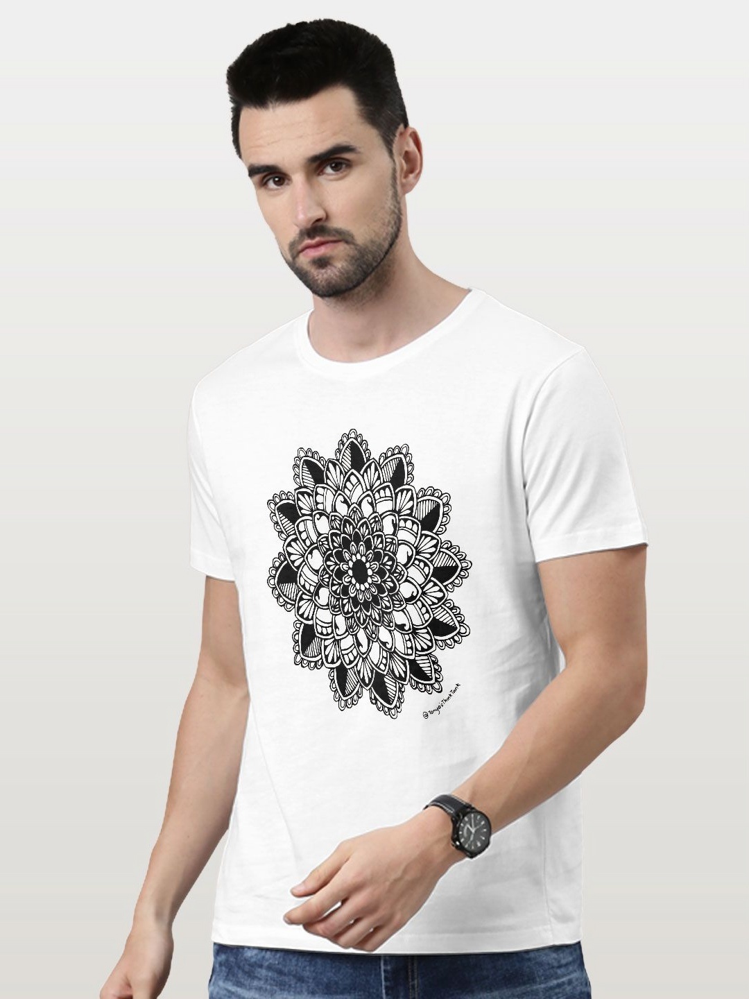 

macmerise Men Printed T-shirt, White