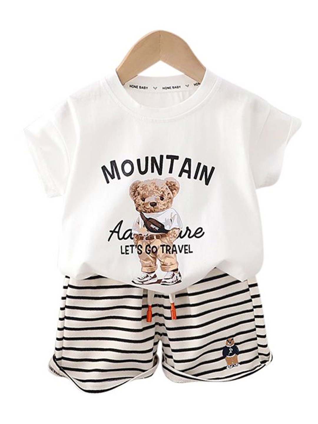 

StyleCast x Revolte Infant Boys Printed Pure Cotton T-shirt With Shorts, White