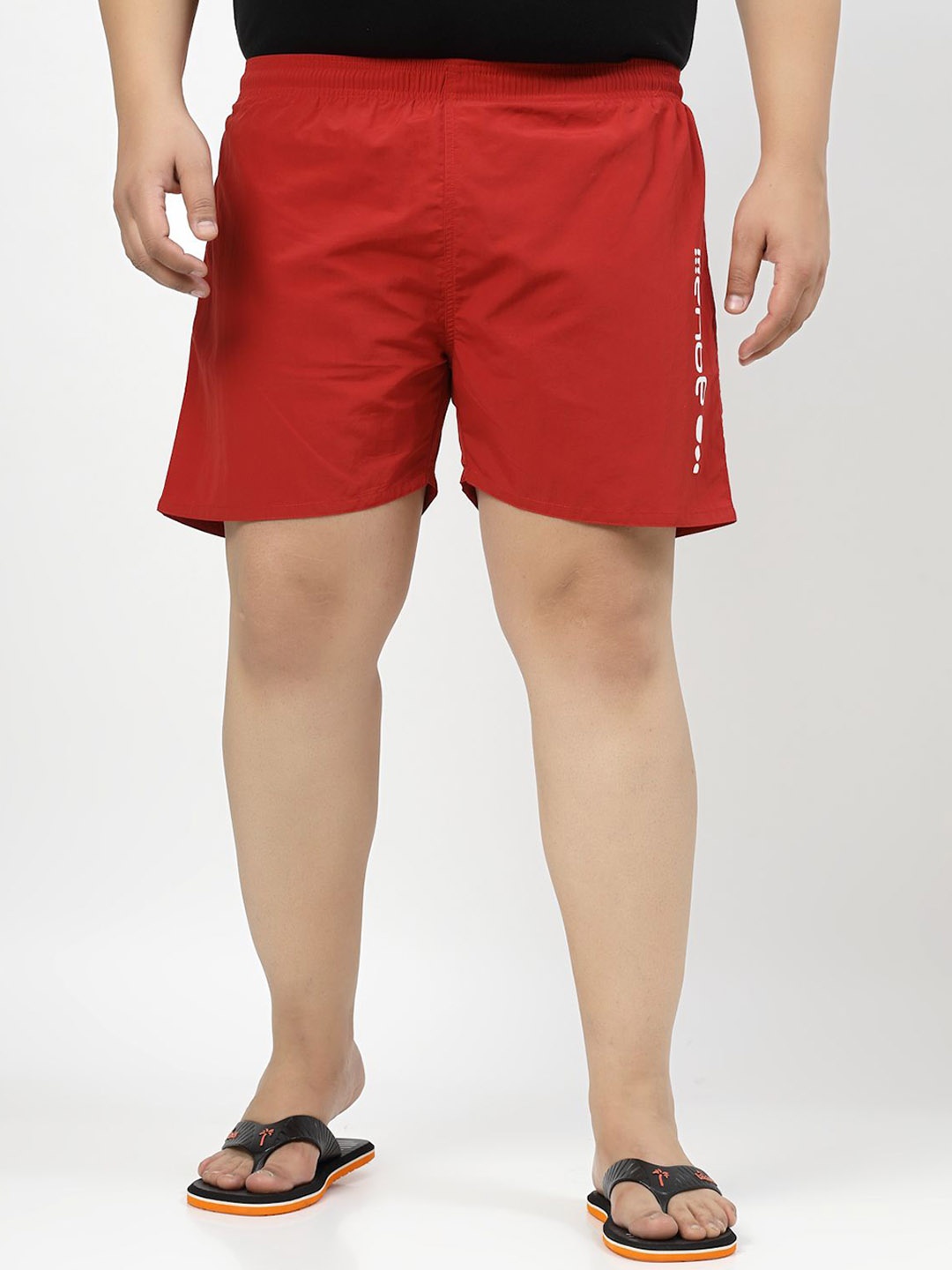 

plusS Men Mid Rise Regular Fit Shorts, Red