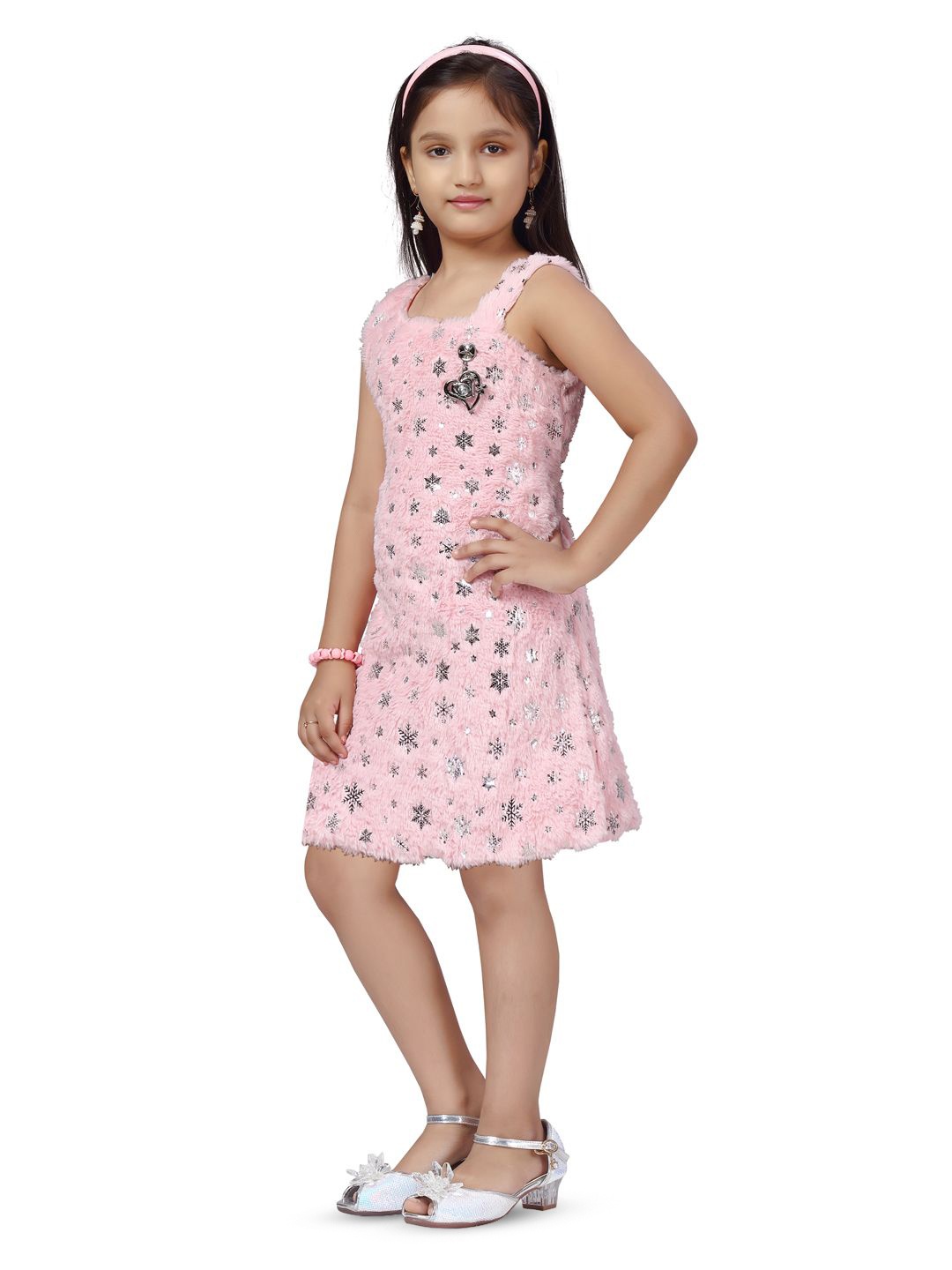 

BAESD Girls Embellished Sleeveless A-Line Dress, Pink