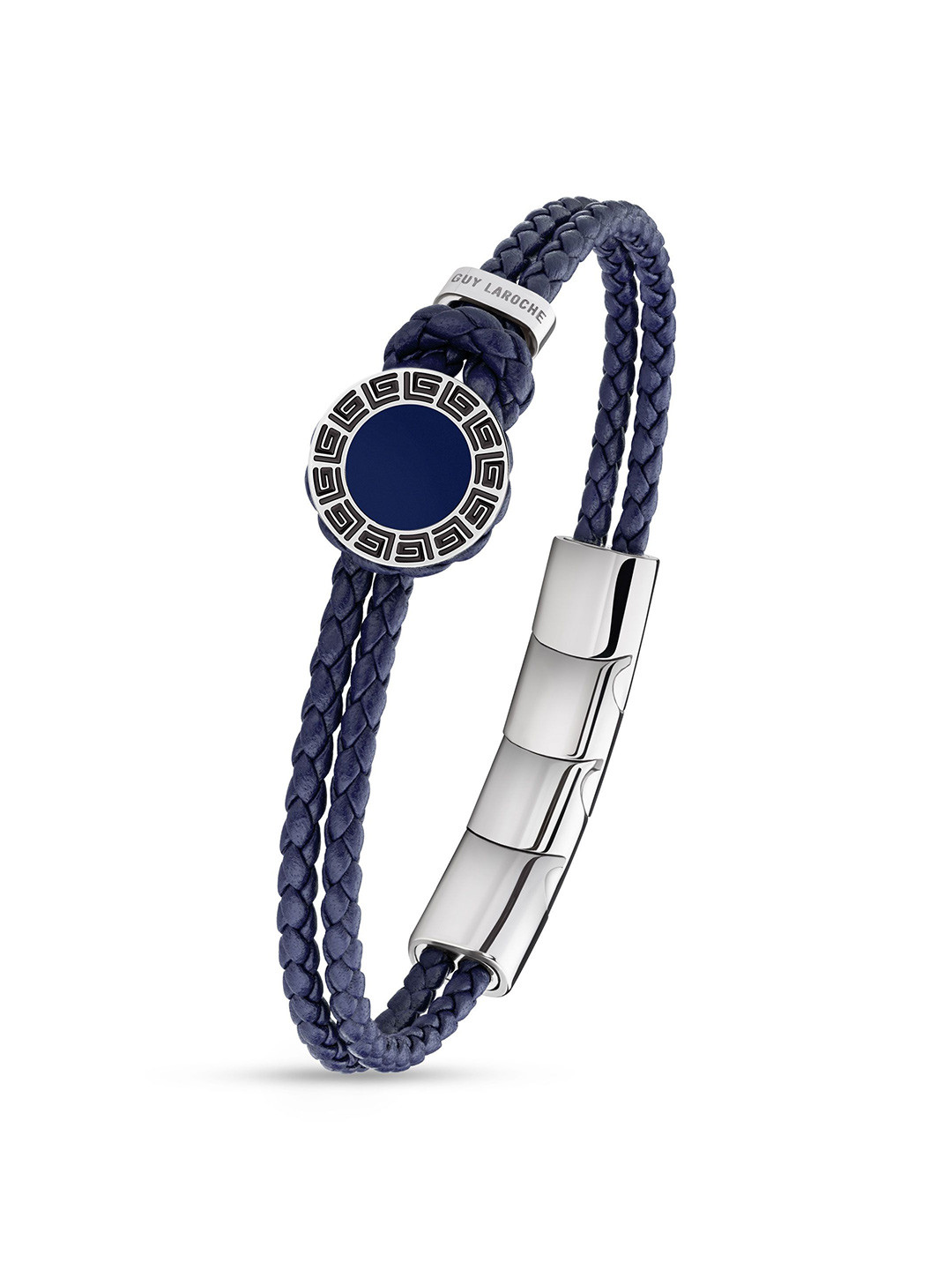 

Guy Laroche Marc Men Leather And Stainless Steel Wraparound Bracelet, Blue