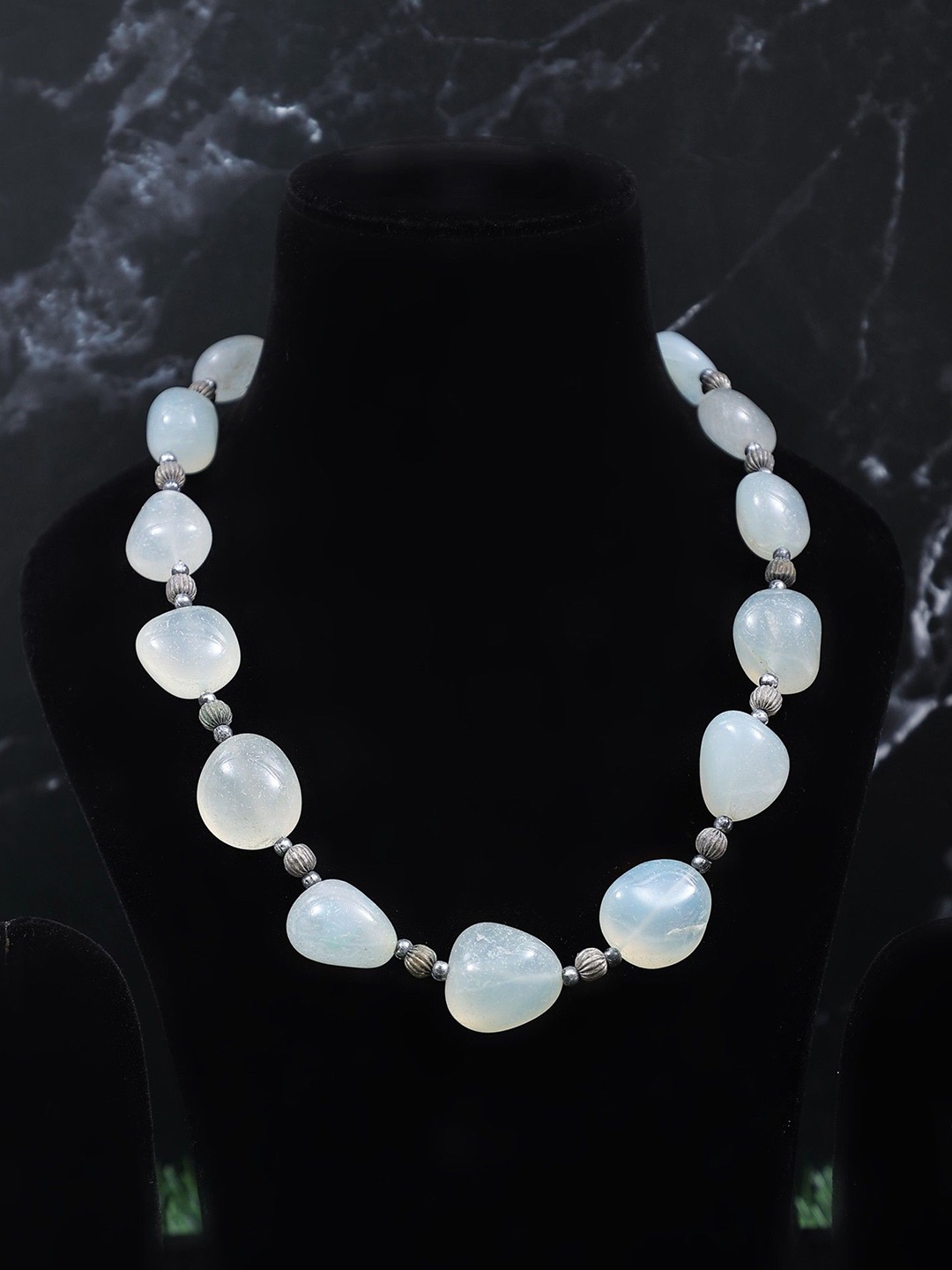 

Exotic India Chalcedony Stone Sterling Silver Necklace