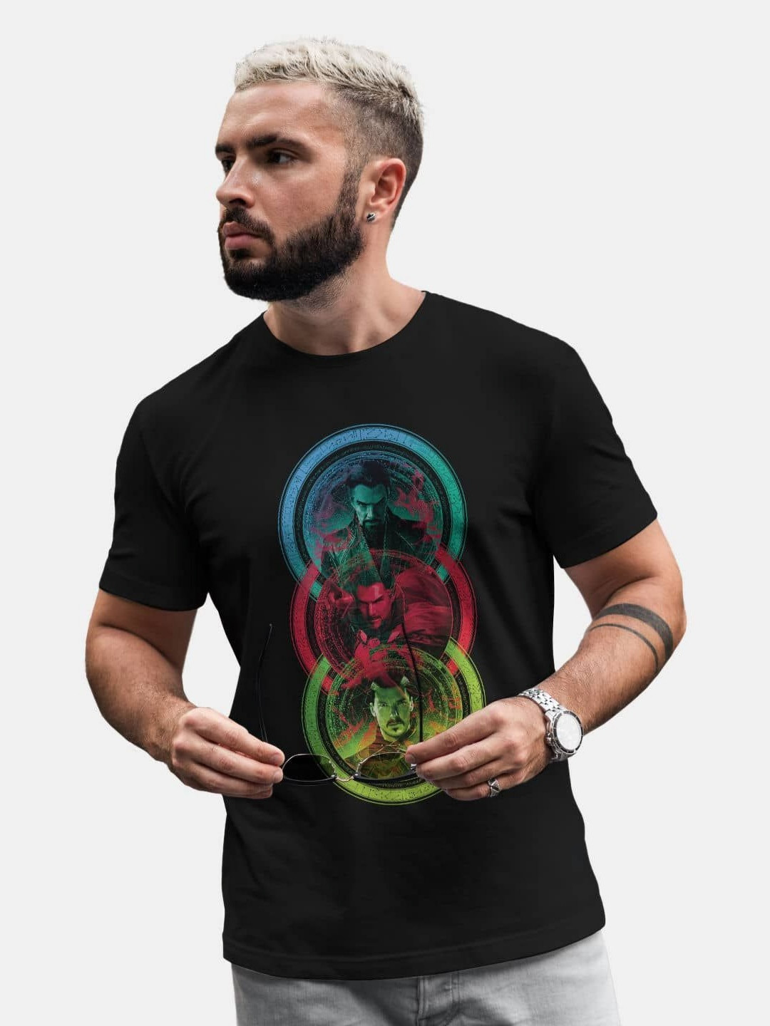 

macmerise Men Printed T-shirt, Black