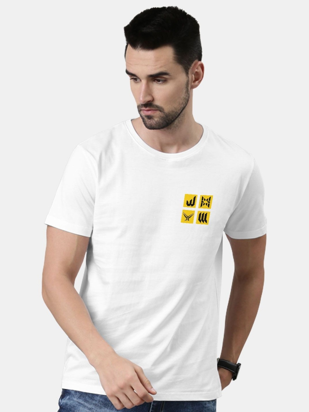 

macmerise Men Typography Pockets T-shirt, White