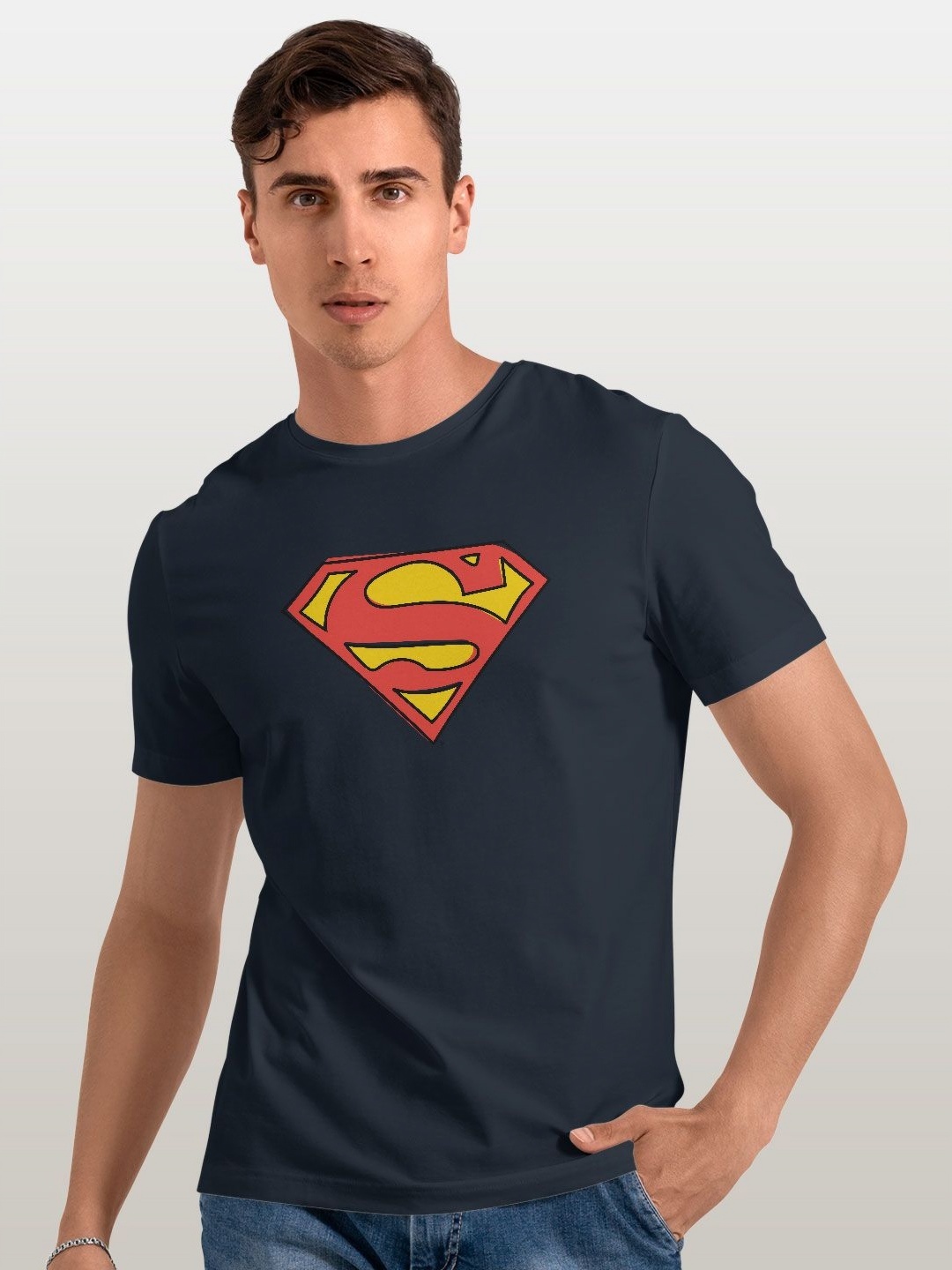 

macmerise Men Printed Applique T-shirt, Blue