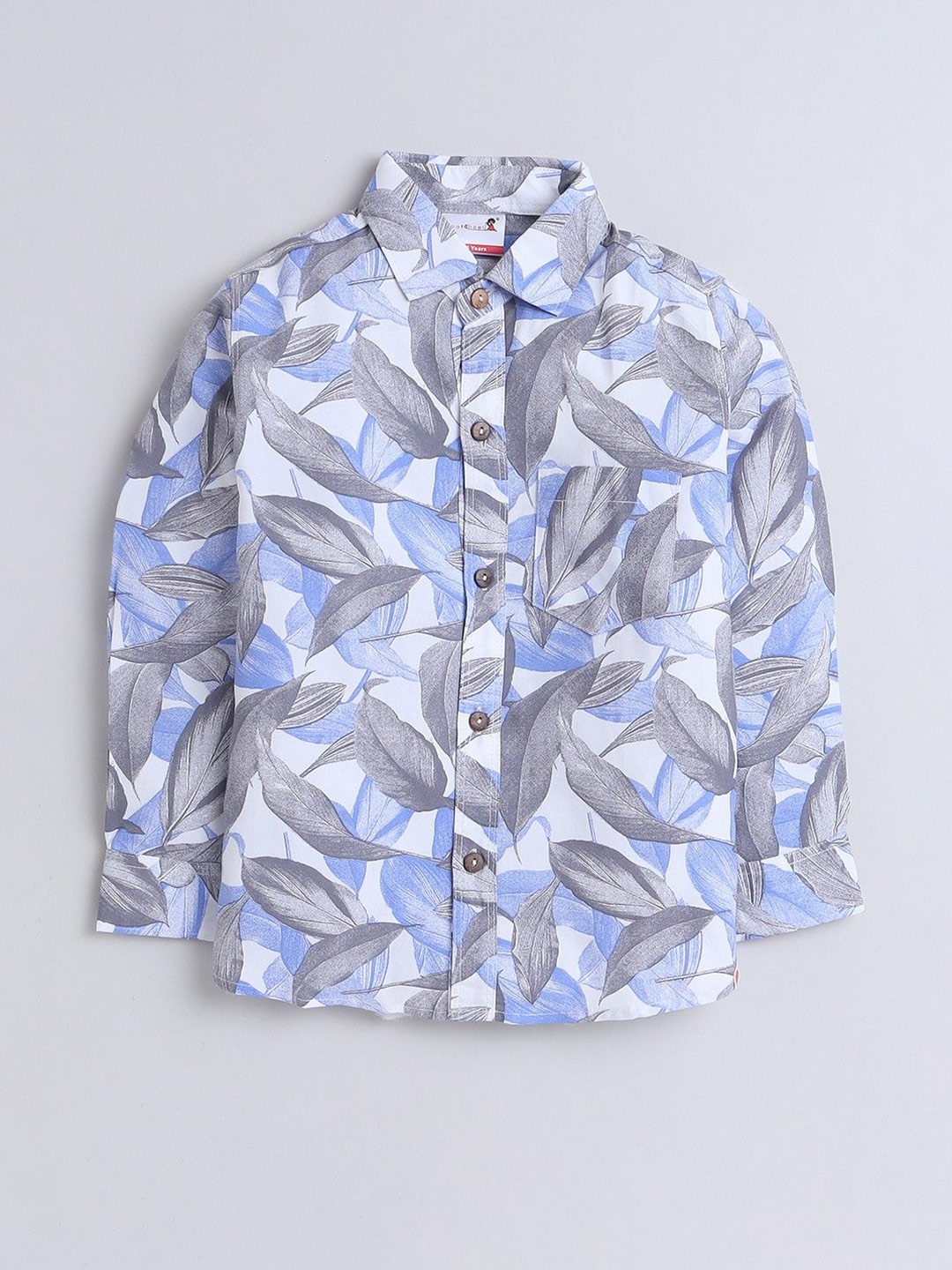 

BAATCHEET Boys Floral Opaque Printed Casual Shirt, Blue