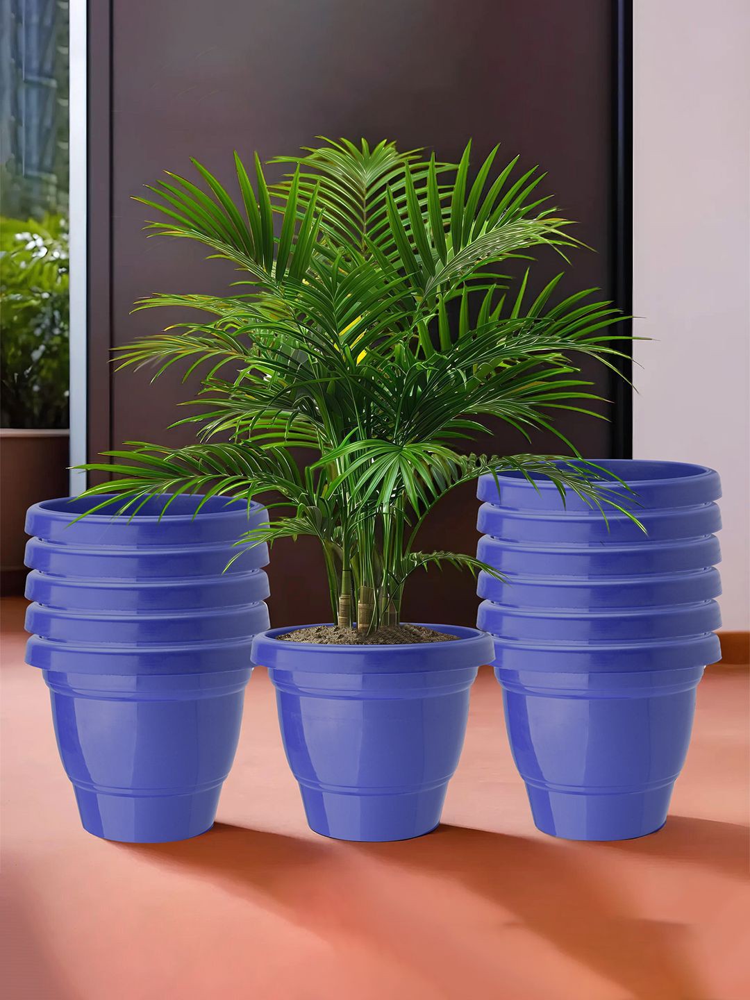 

Kuber Industries Blue 12 Pieces 2-Layered Durable Planters